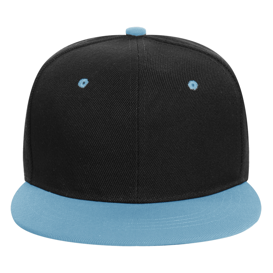 Stock 2-Tone Polyester 6 Panel Cap, Flat Visor, Snapback 7