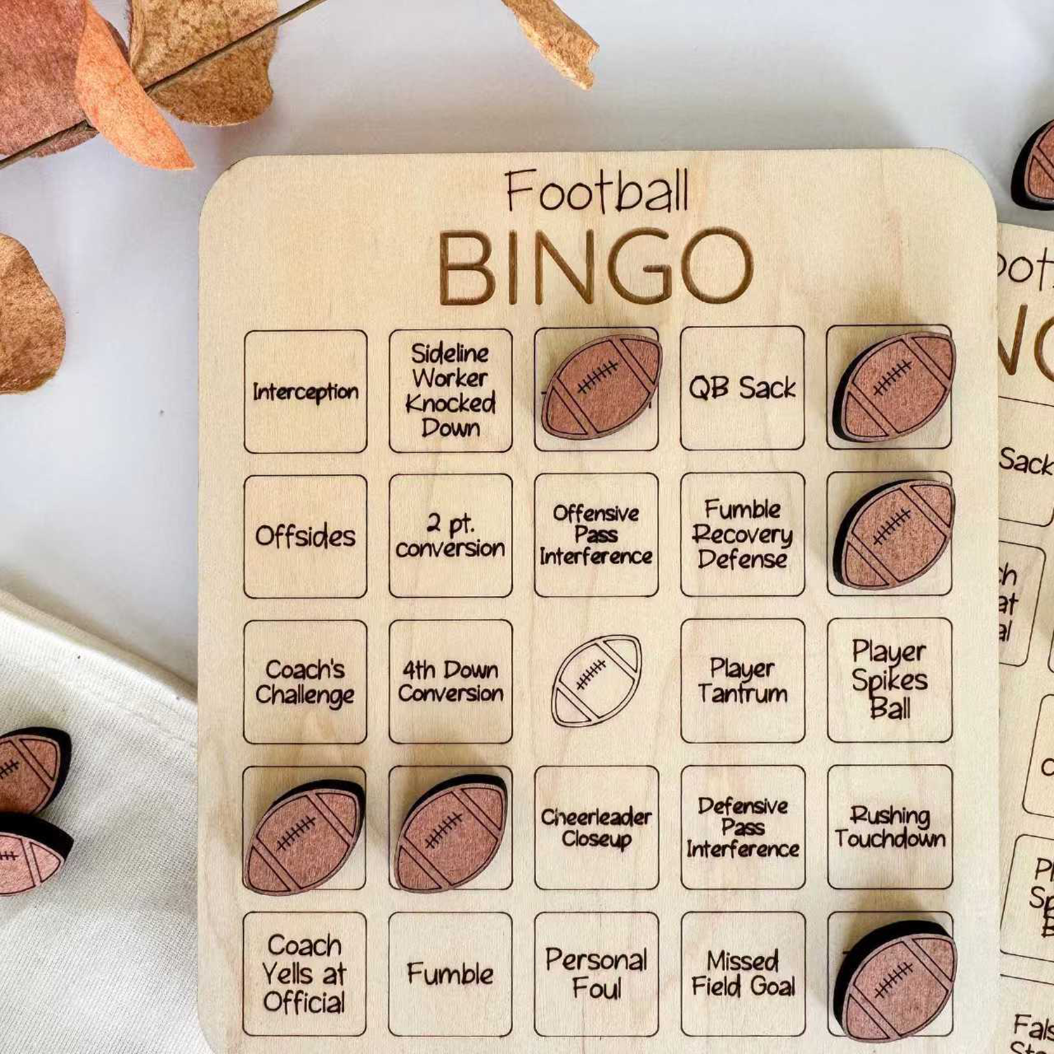 Creative Football Bingo Game Wooden Tic-Tac-Toe Board 3