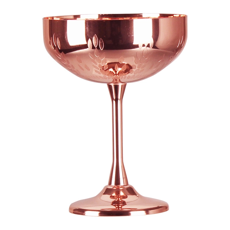 Custom 9 oz Stainless Steel Carved Martini Glass 3