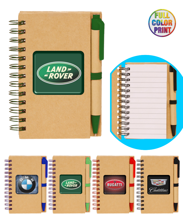 Eco Spiral Notebook w/Pen - Full Color 2