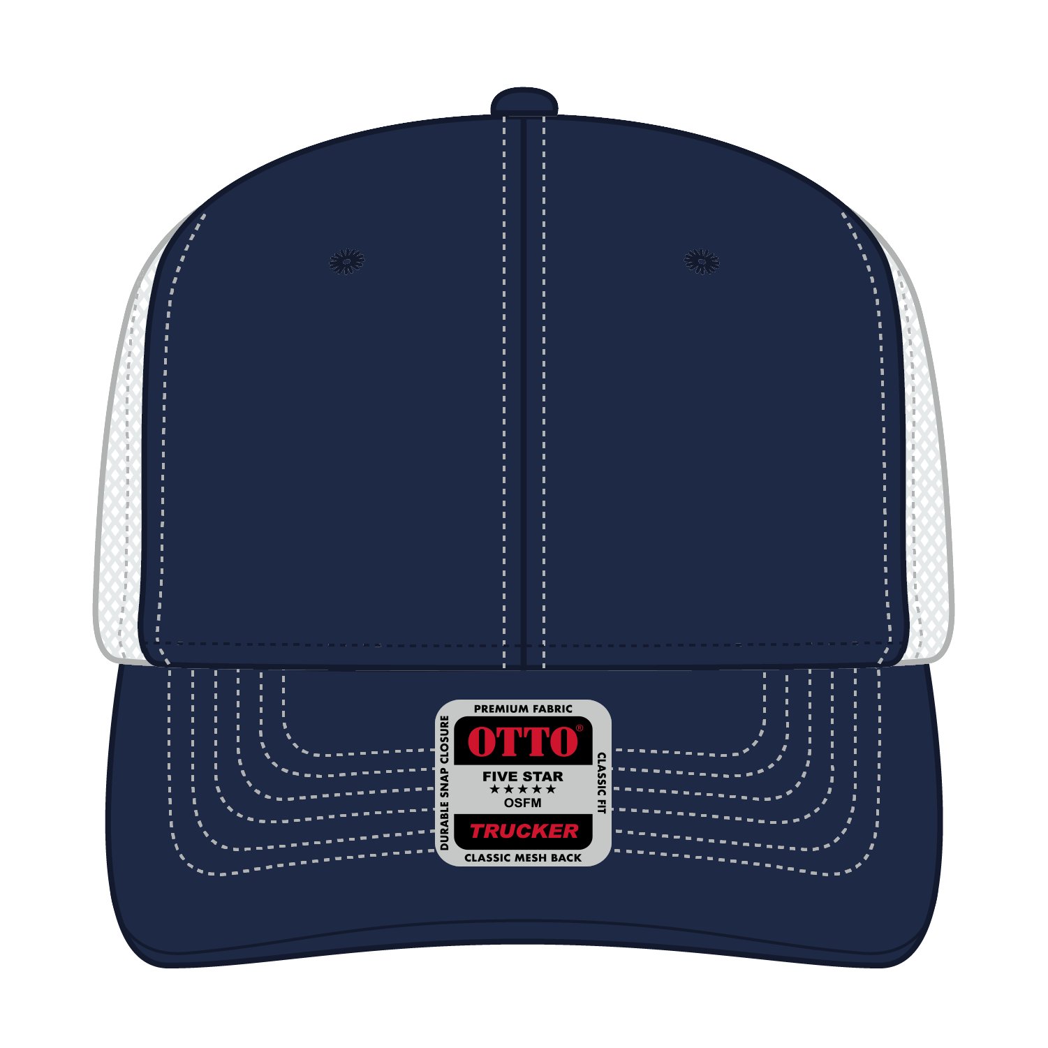 OTTO CAP® 6 Panel Mid Profile Mesh Back Trucker Hat 23