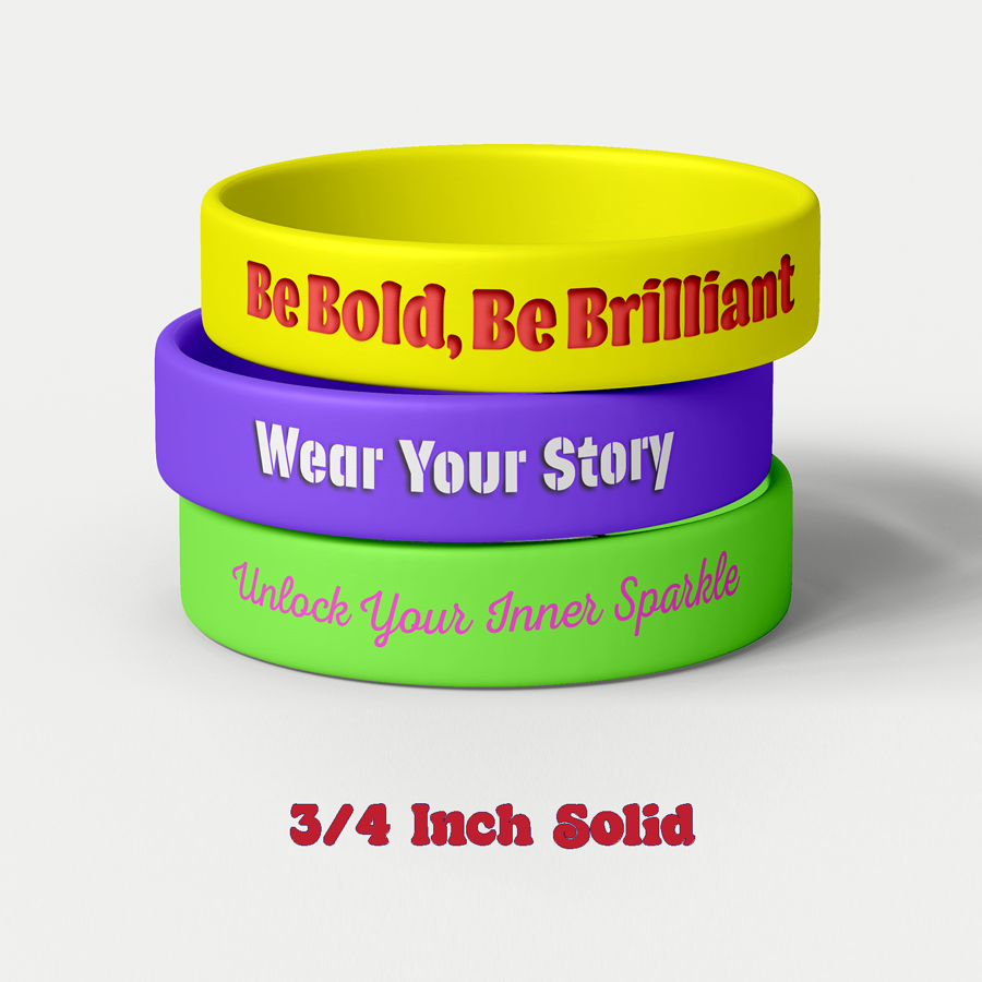 Solid Colored Silicone Wristband - 3/4" band 4