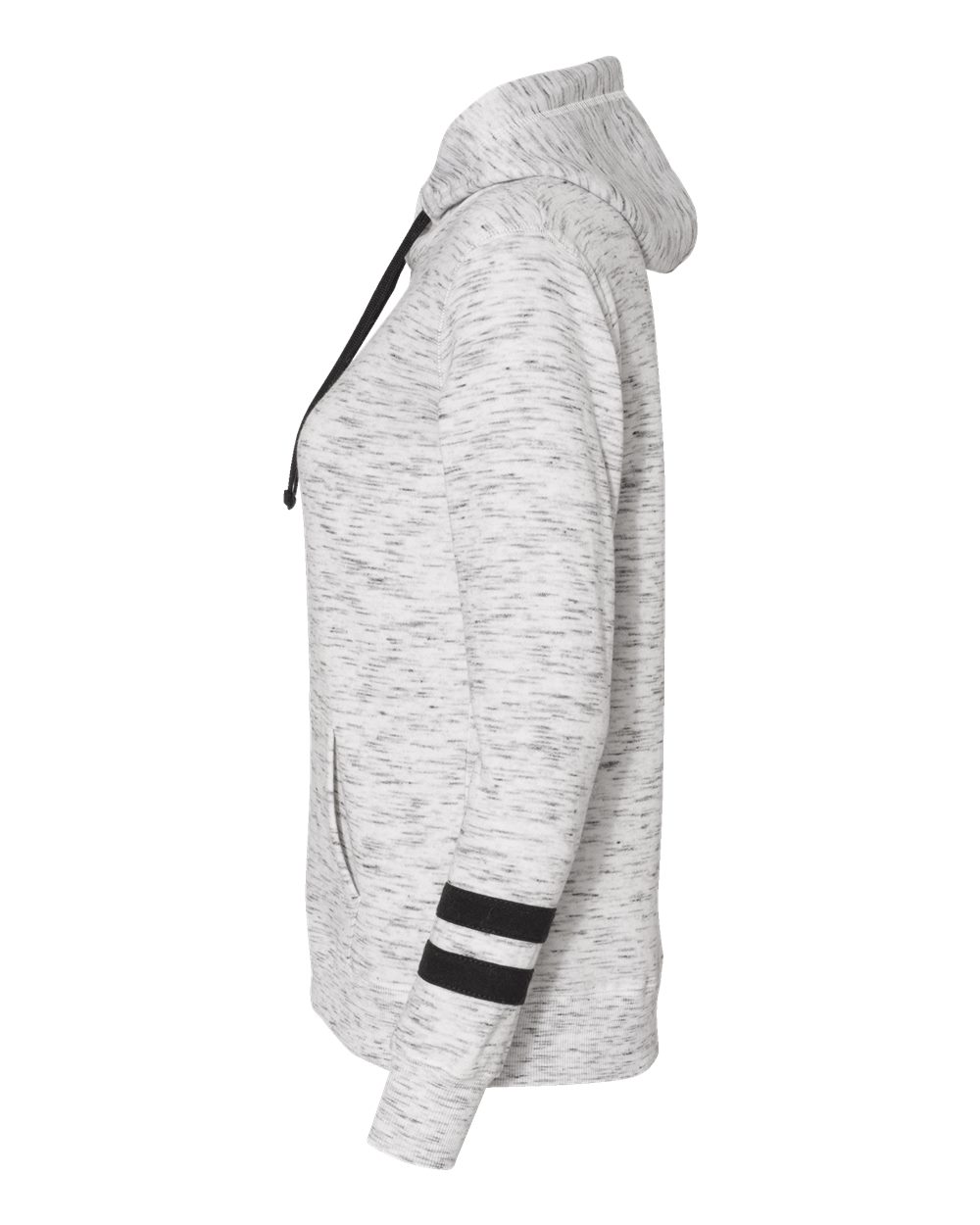 Women's Mélange Fleece Striped-Sleeve Hooded Sweatshirt - 8674 28