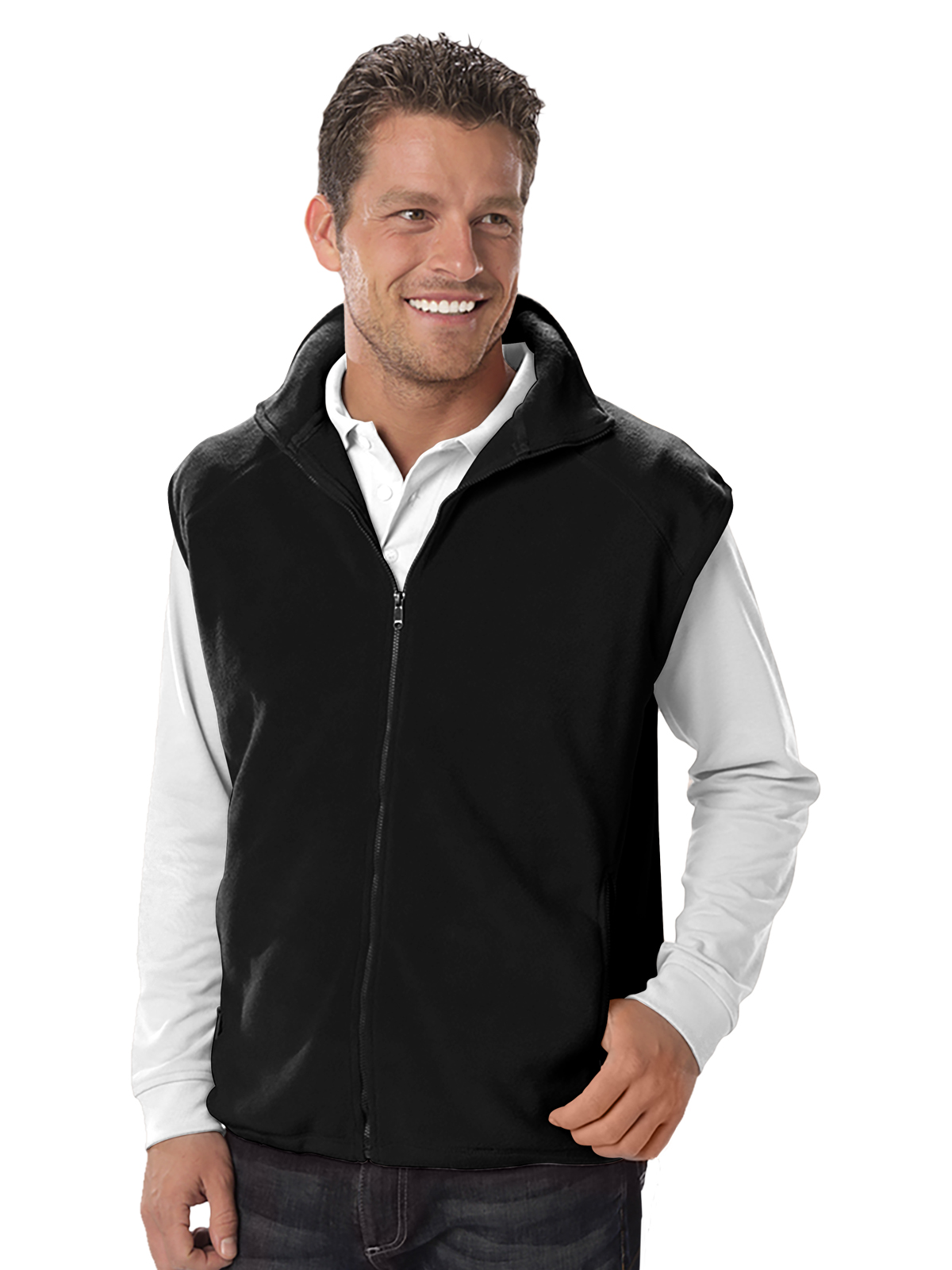 Blue Generation - Unisex 2-Pocket Micro Fleece Zip Front Vest 12