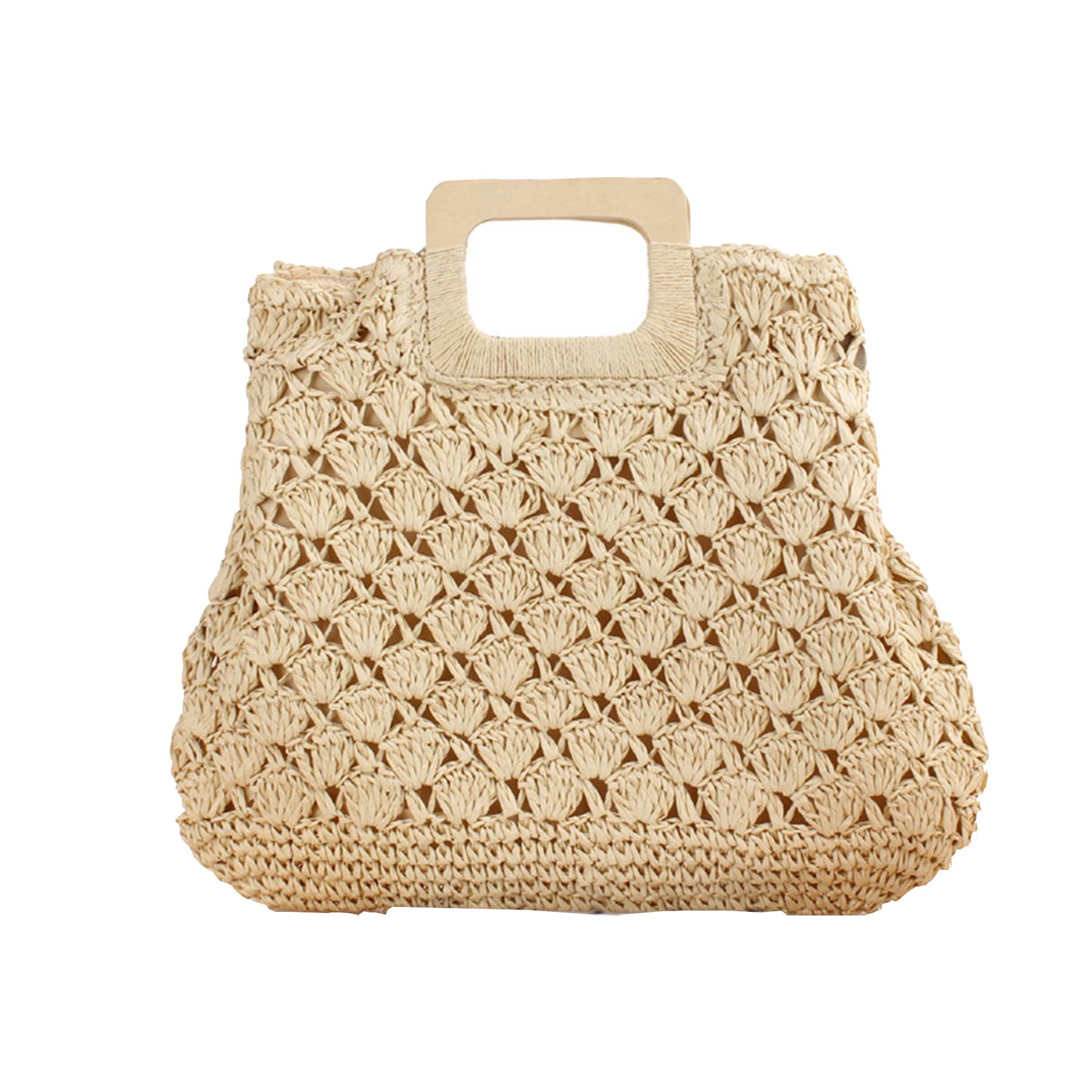Straw Beach Handbags with Lining Pockets for Women 3