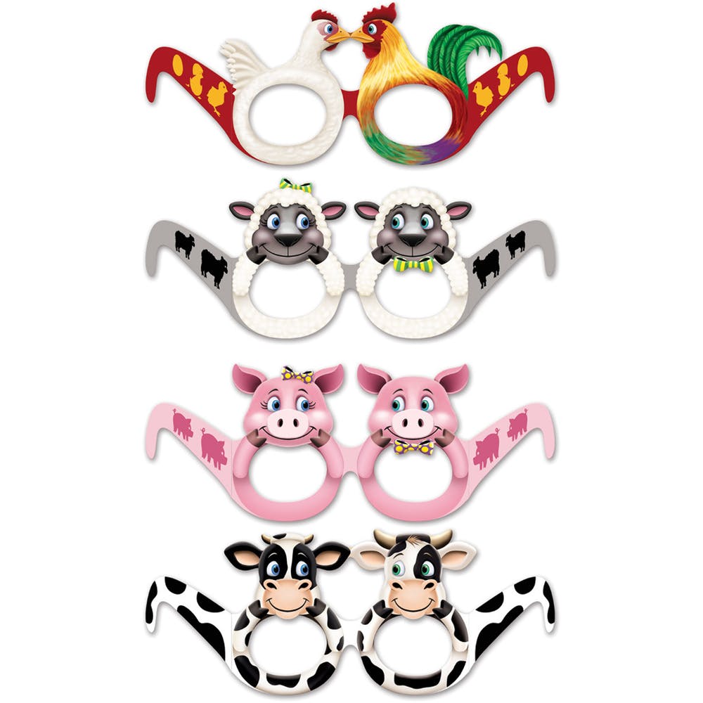 Farm Animal Eyeglasses 12 Pk 2