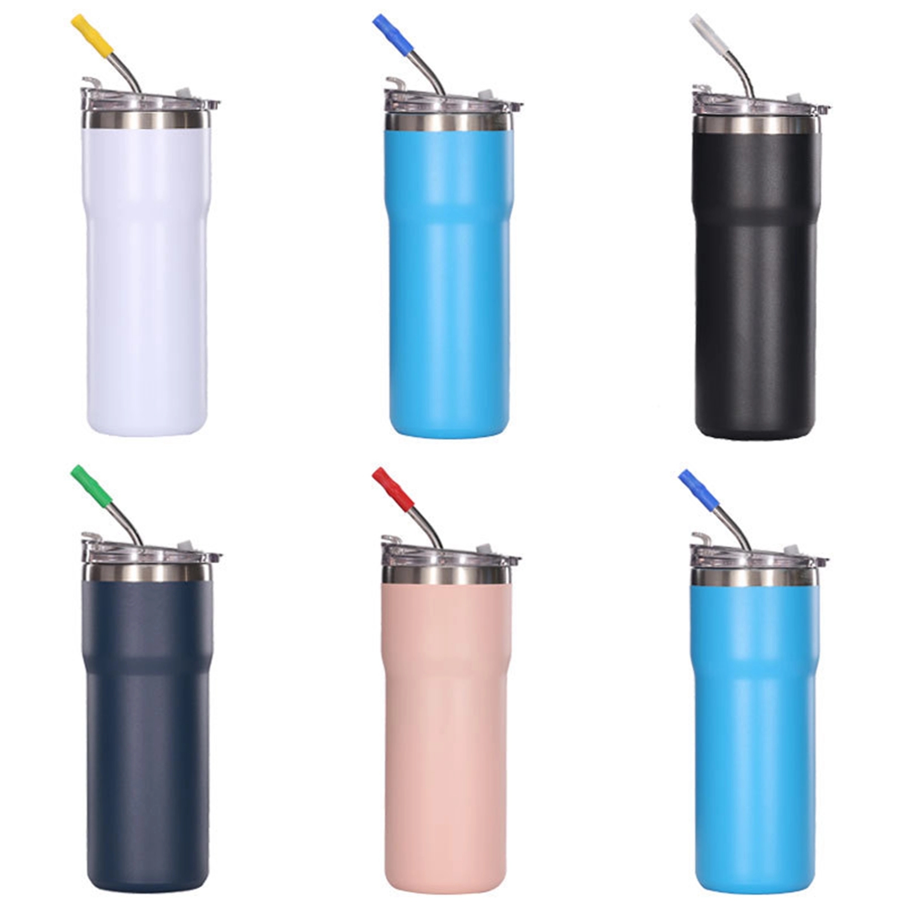20 Oz. Blank Double Wall Vacuum Mug with Straw 2