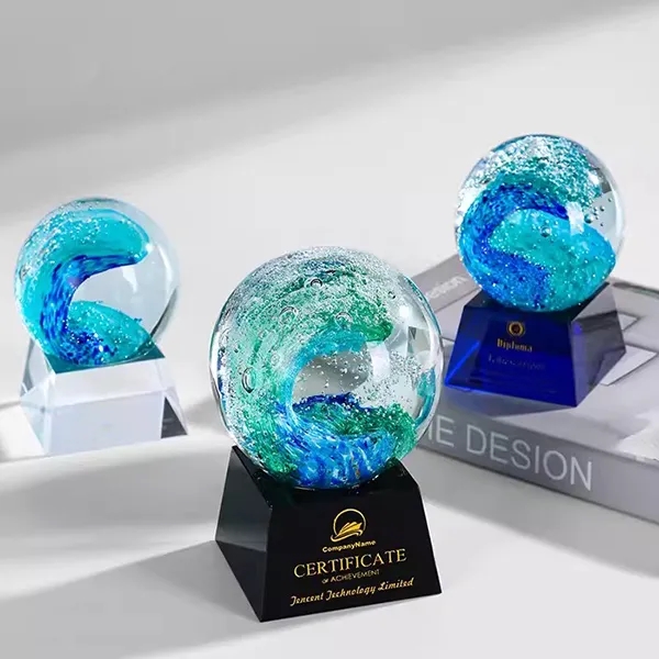 Surfside Wave Art Glass Award 3