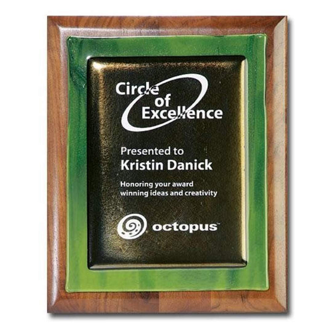 Metallic Fusion Plaque - Walnut/Green 3