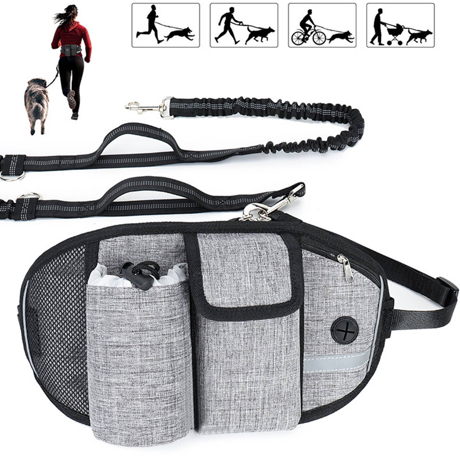 Hands Free Dog Leash Waist Bag 3
