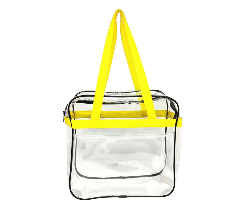Clear PVC Transparent Tote Bag with Zipper Front Pocket 2