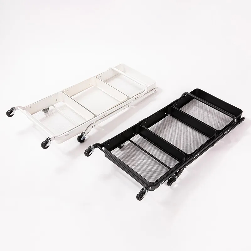 Three-Tier Movable Storage Shelf With Armrests. 2