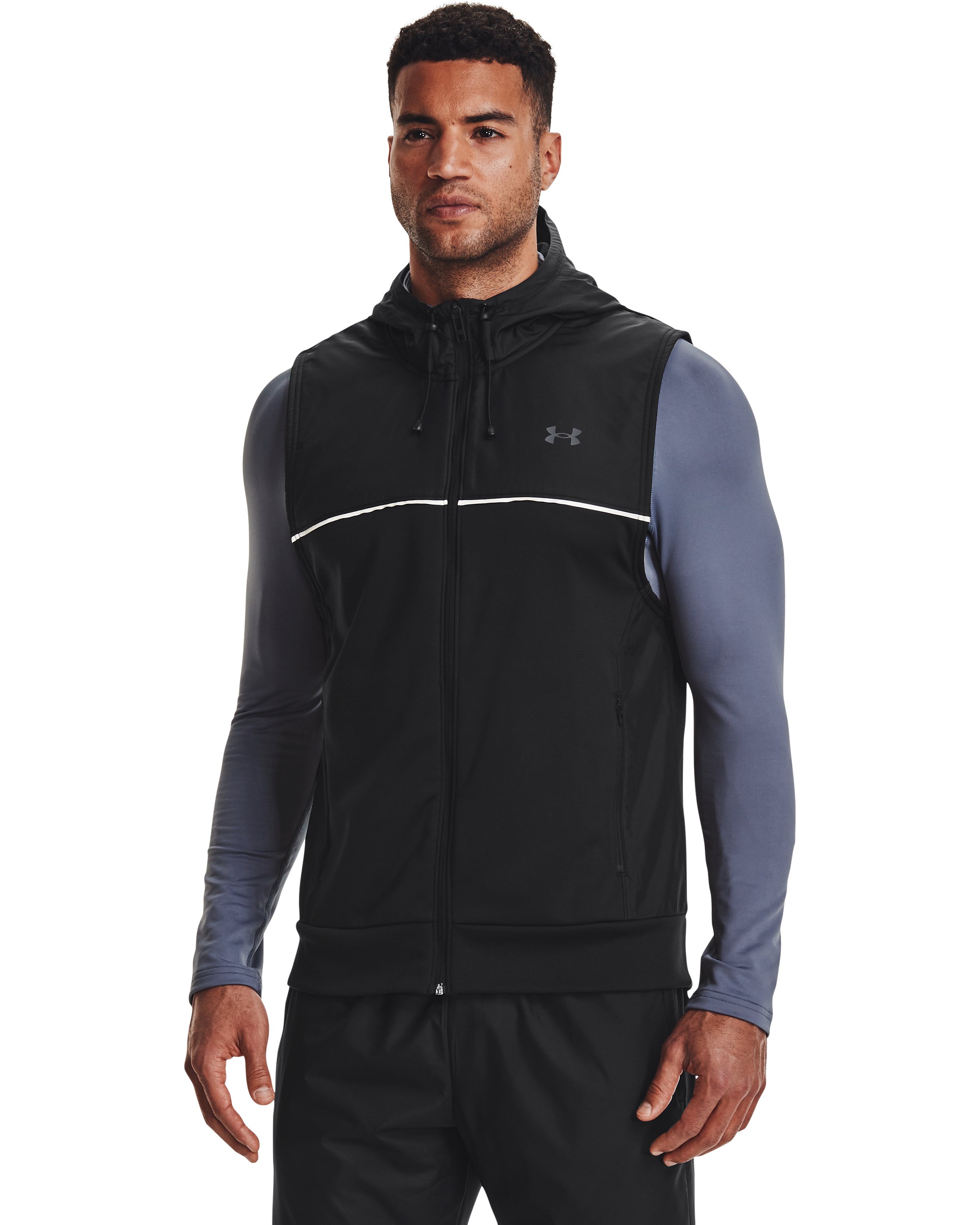 Men's Armour Fleece Storm Hooded Vest  1
