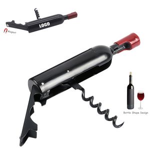 Stylish Magnetic Corkscrew Wine Bottle Shaped Opener 4