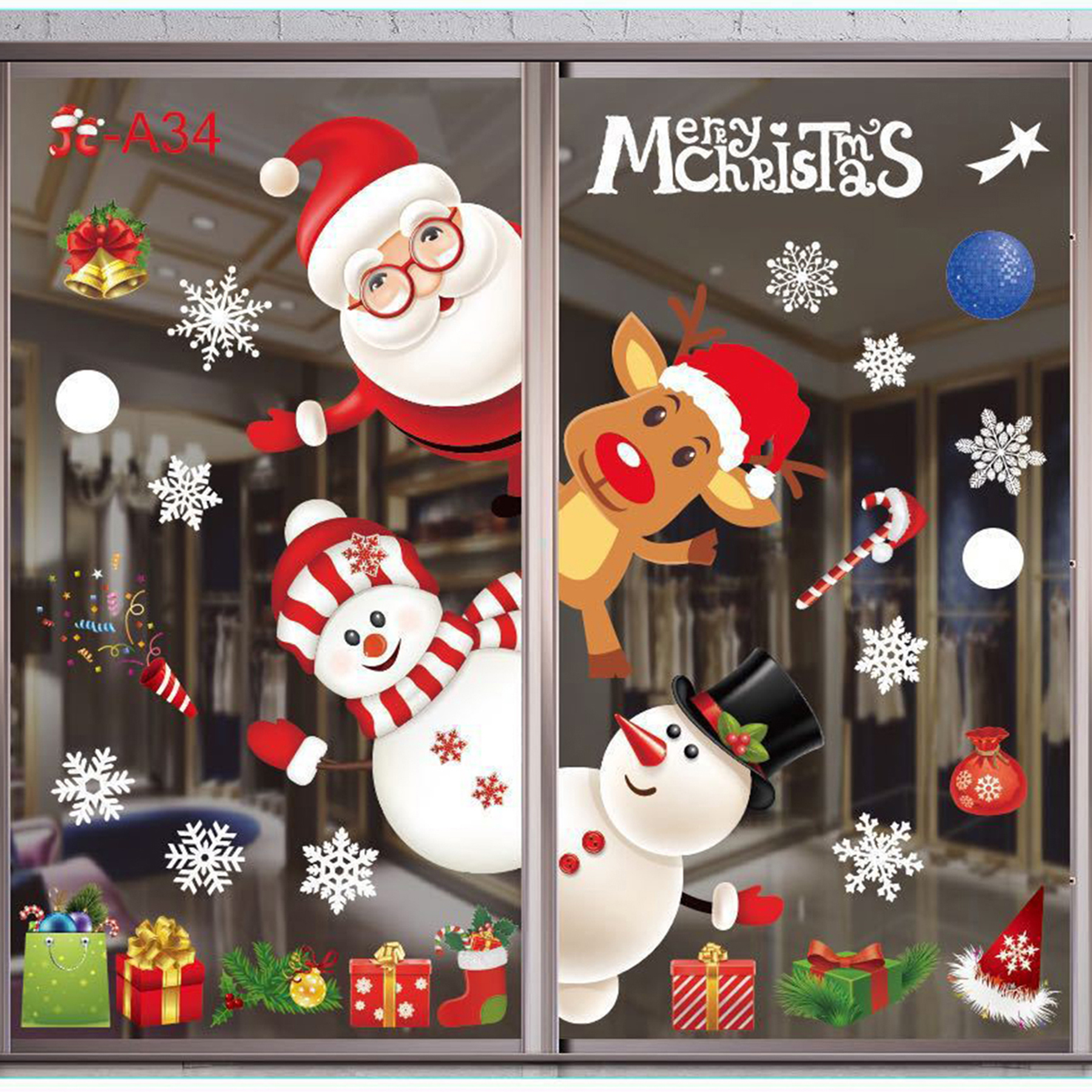 Removable Christmas Window Decals Decorations 4