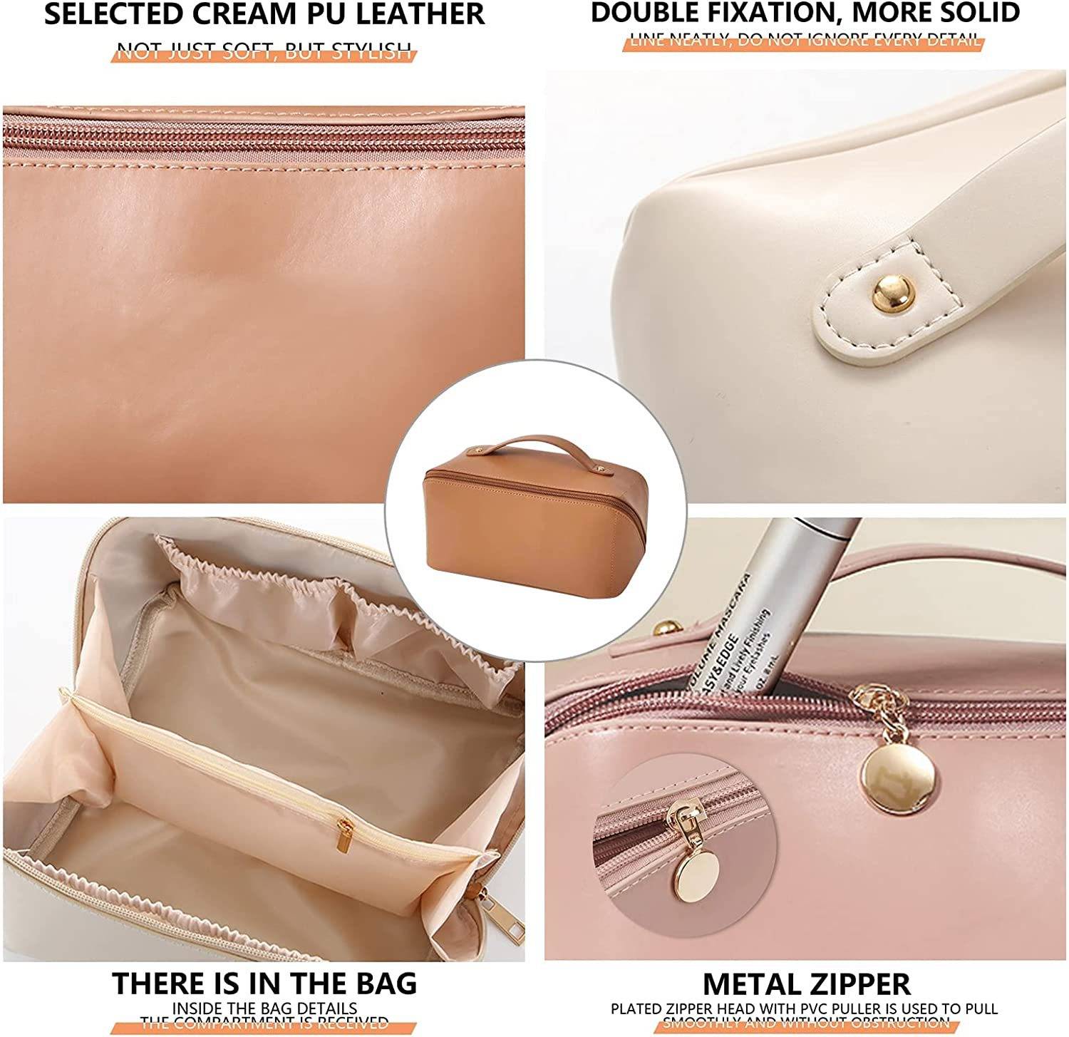 PU Leather Large Capacity Makeup Bag 7