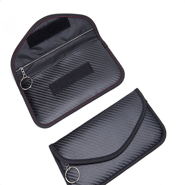 RFID Carbon Fiber Signal Blocking Bag W/ keychain 2