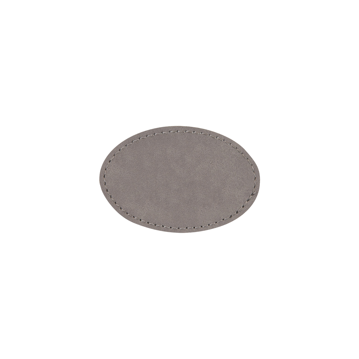 3" x 2" Gray Leatherette Oval Patch with Adhesive 2