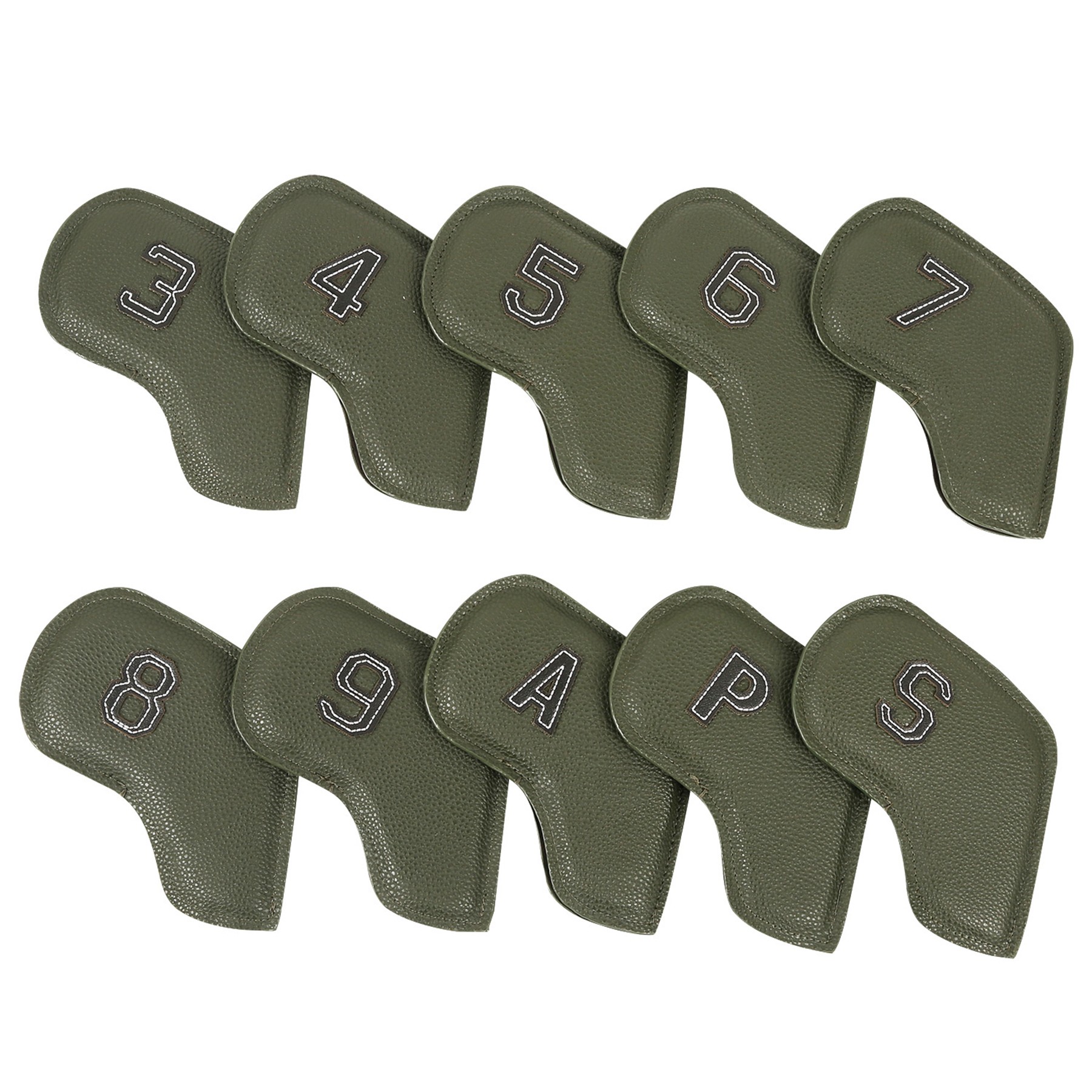 Thick PU Leather Golf Iron Head Covers Set 6
