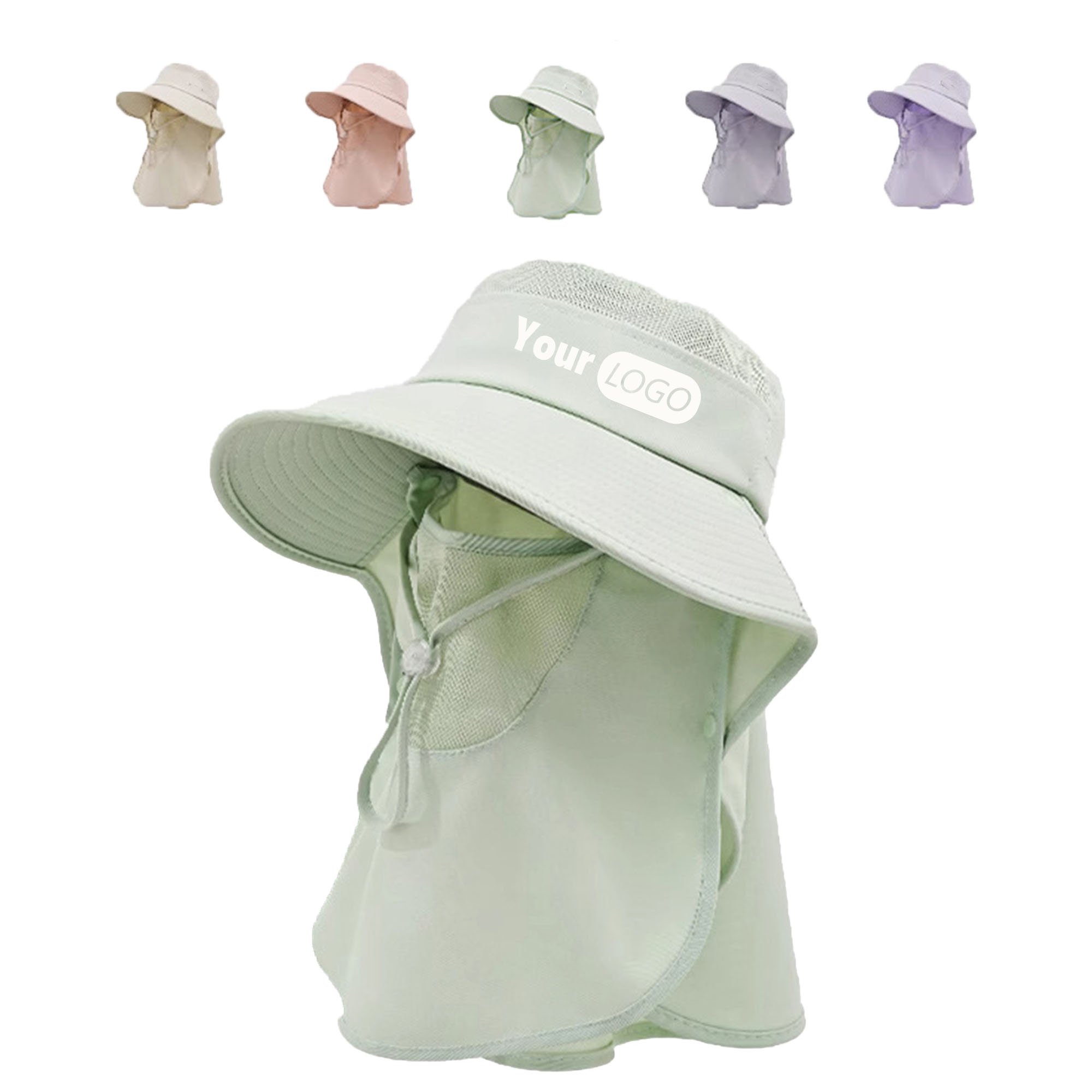 Wide Brim UV Protective Hat with Ventilated Face Cover 5