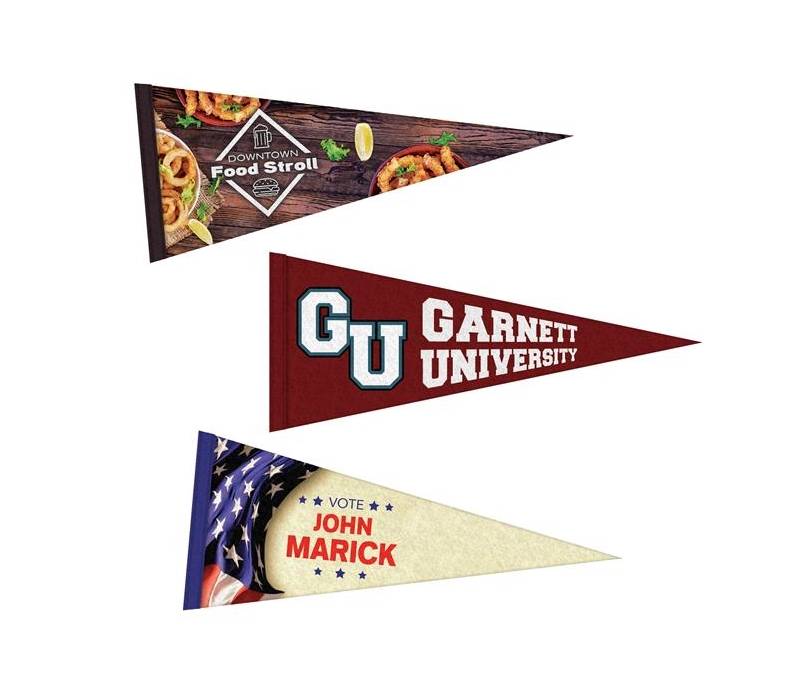 5" x 12" Full Color Felt Pennant Flag Banner with Strip 2