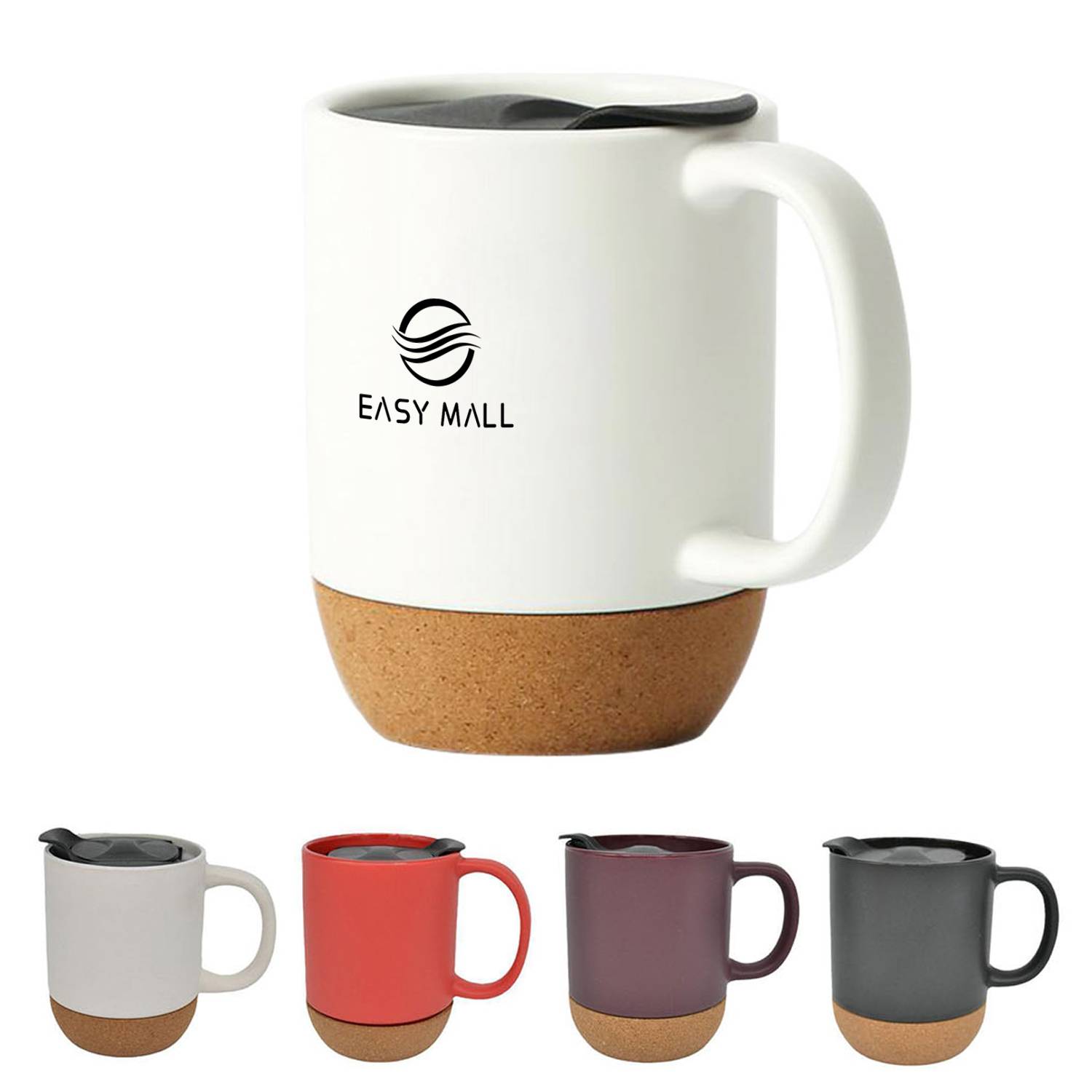 Ceramic Cork Bottom Mug with Lid 10