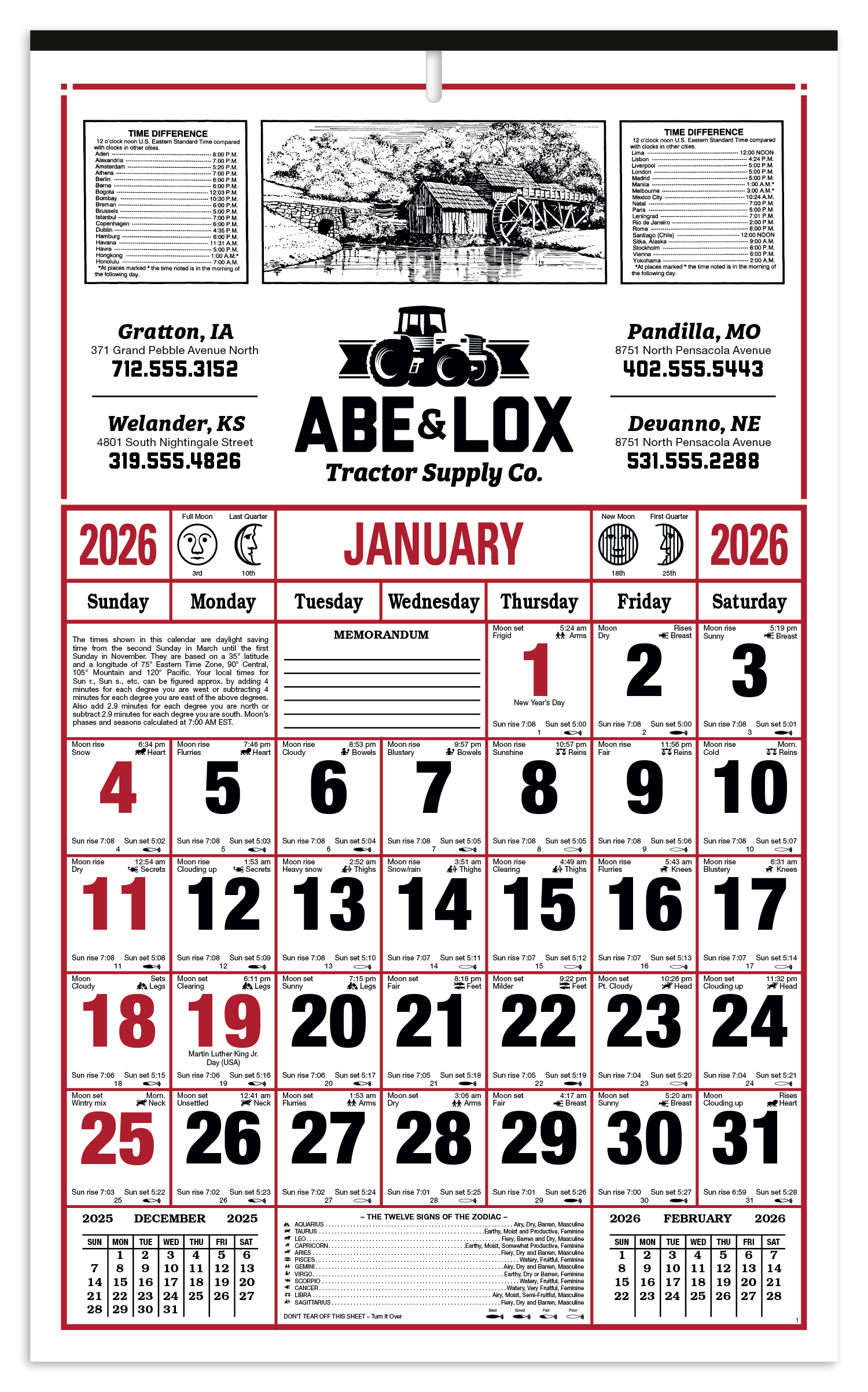Skinner & Kennedy® 8-Sheet Almanac Calendar 31