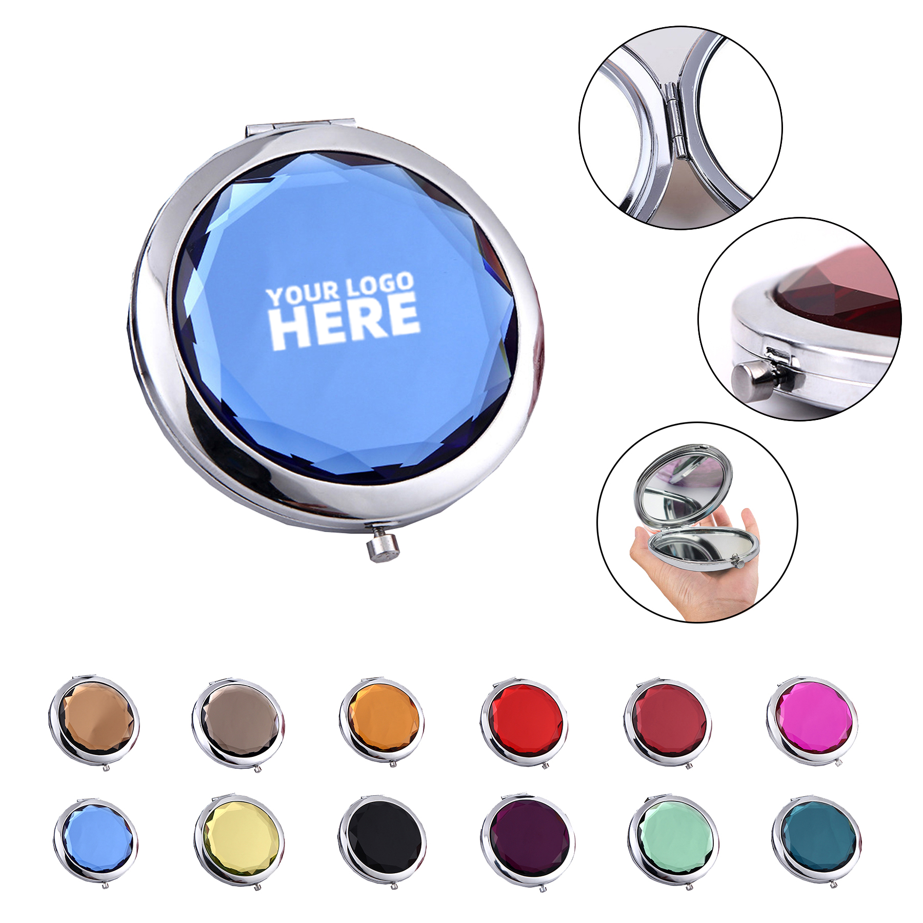 Mini Crystal Folding Mirror 1