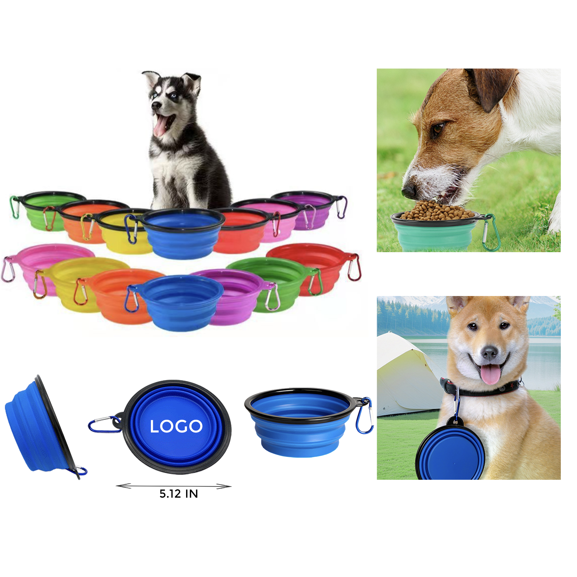 MOQ 10 PCS Durable Silicone Folding Pet Bowl 2
