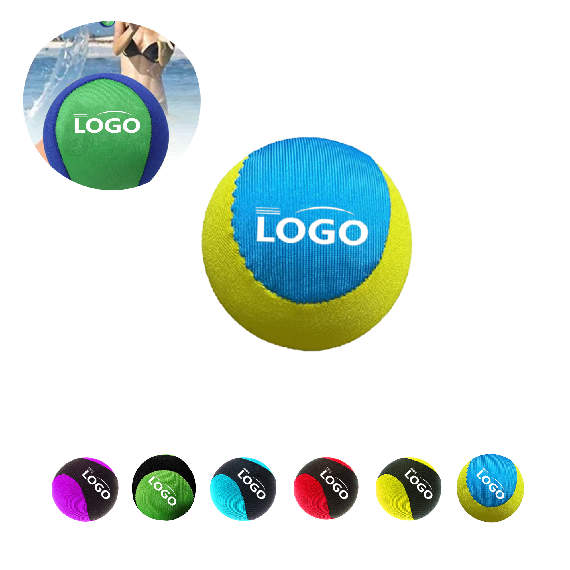 TPR Gel Water Bouncing Cloth Beach Ball 2