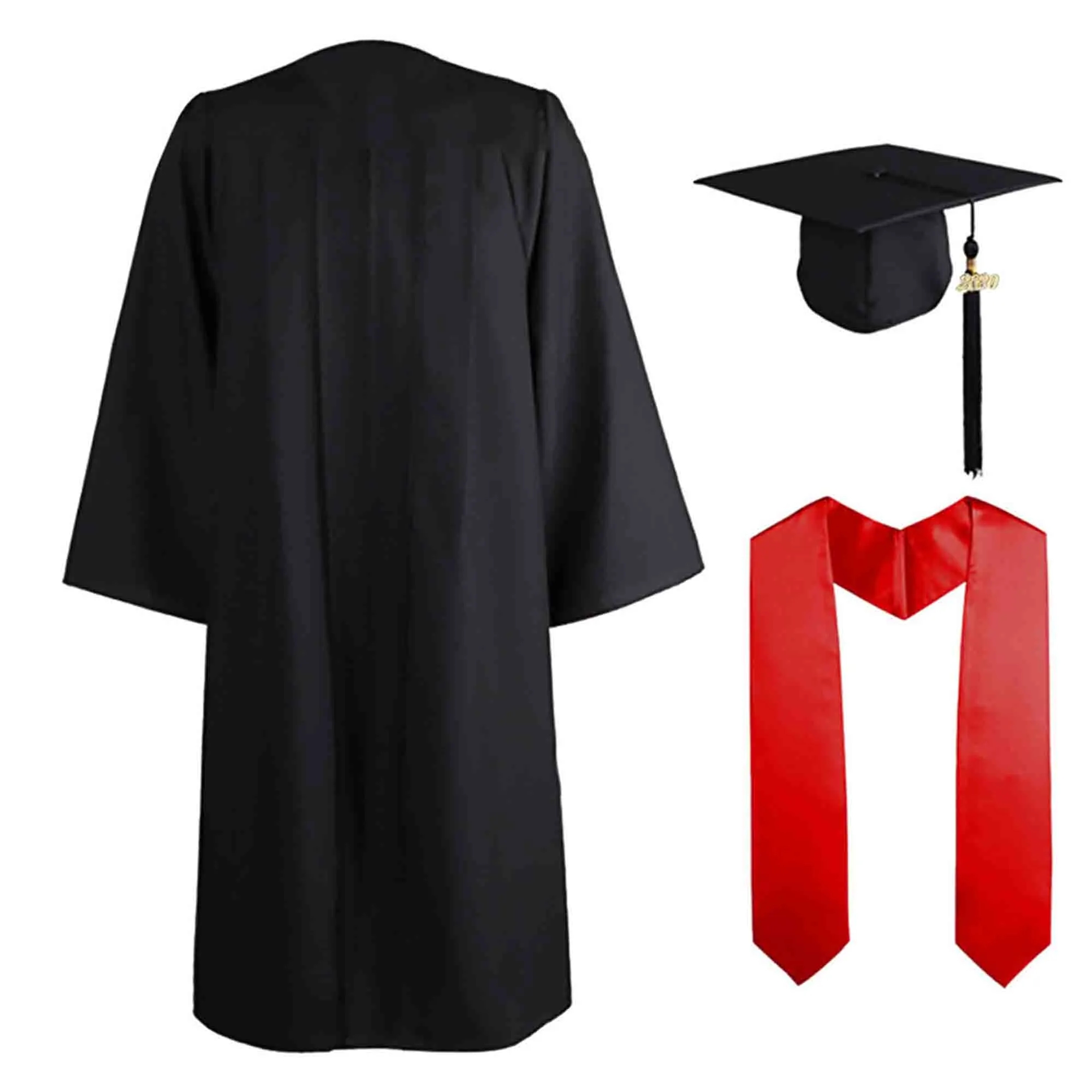 Matte Graduation Gown Cap Tassel and Stole Set 4