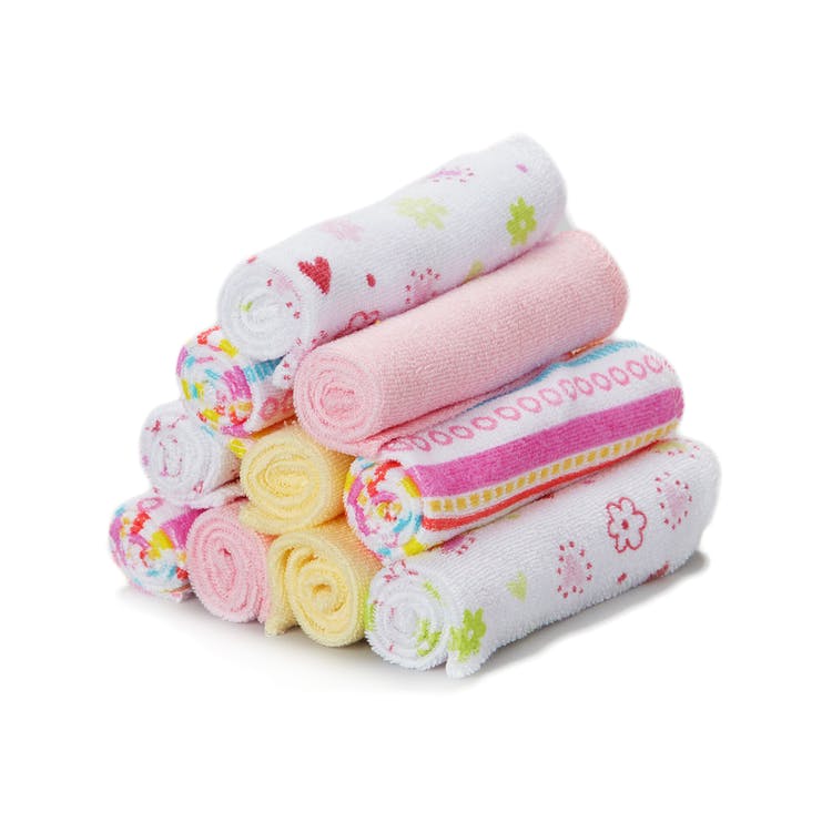 Terry Baby Washcloths - Pink Lines 10 Pack 1