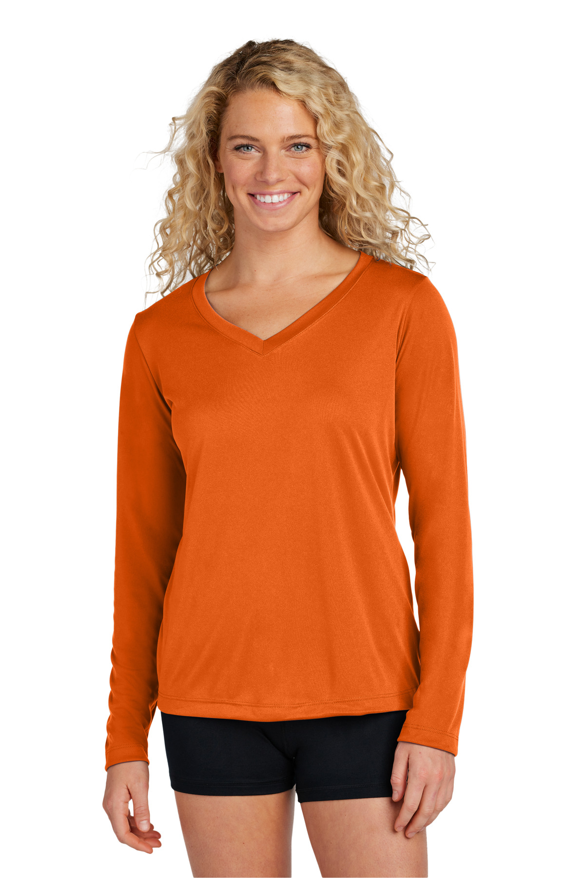 Sport-Tek Women's Long Sleeve PosiCharge Competitor V-Neck Tee. LST353LS 12