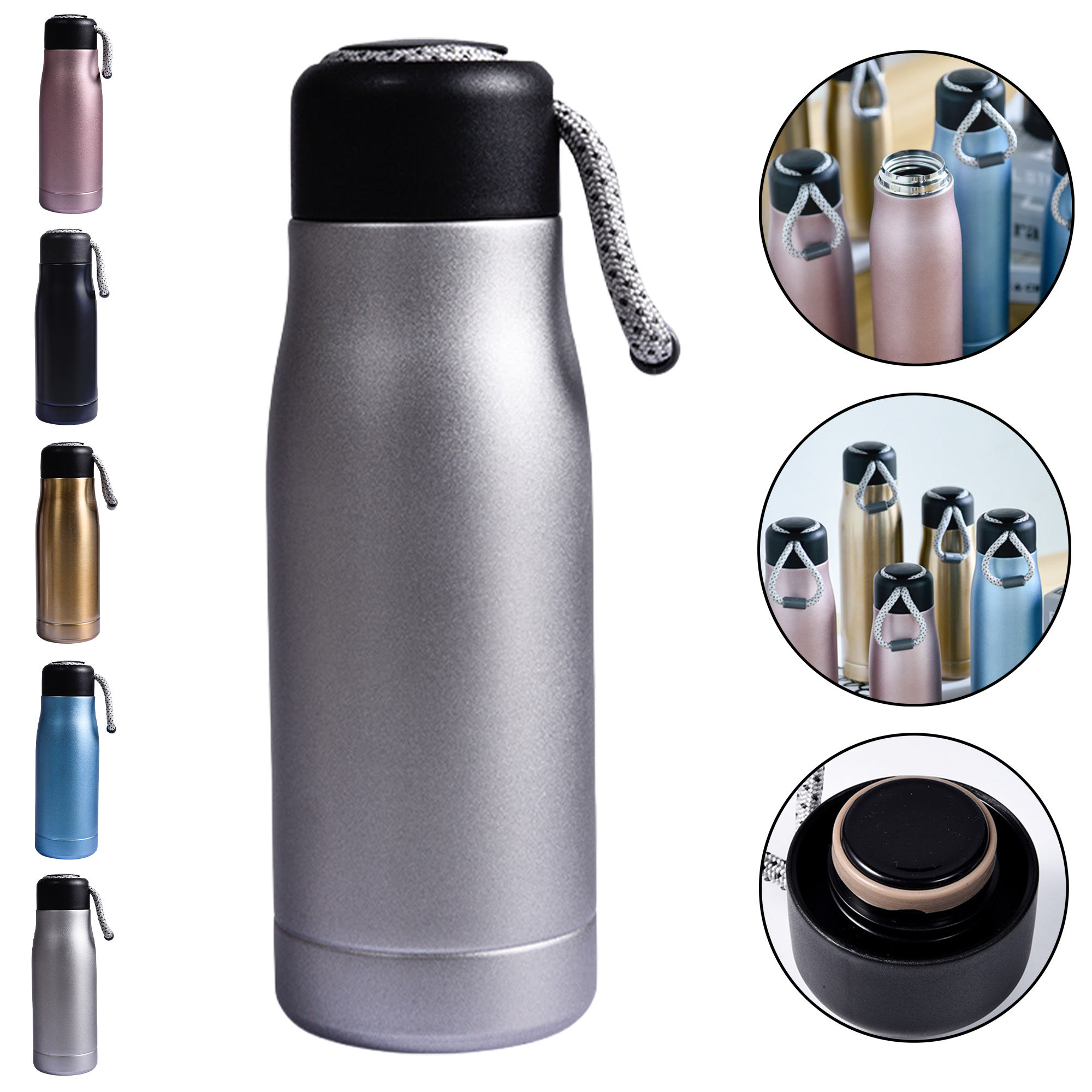 500 ML Large Capacity Double Wall Vacuum Insulated Water Bottle with Handle, custom water bottle with logo imprint 3