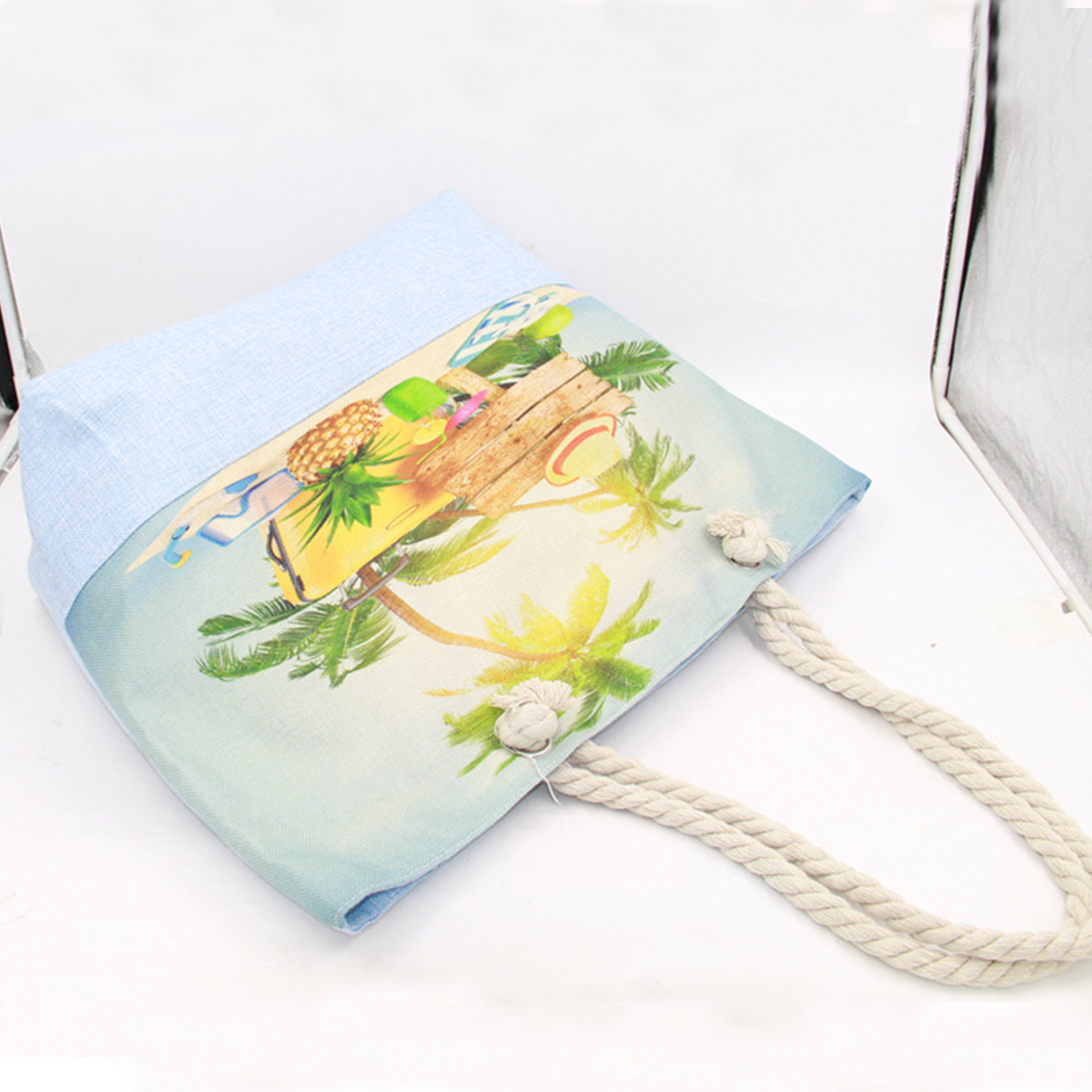 The PU Simple Single-Shoulder Canvas Beach Bag 3