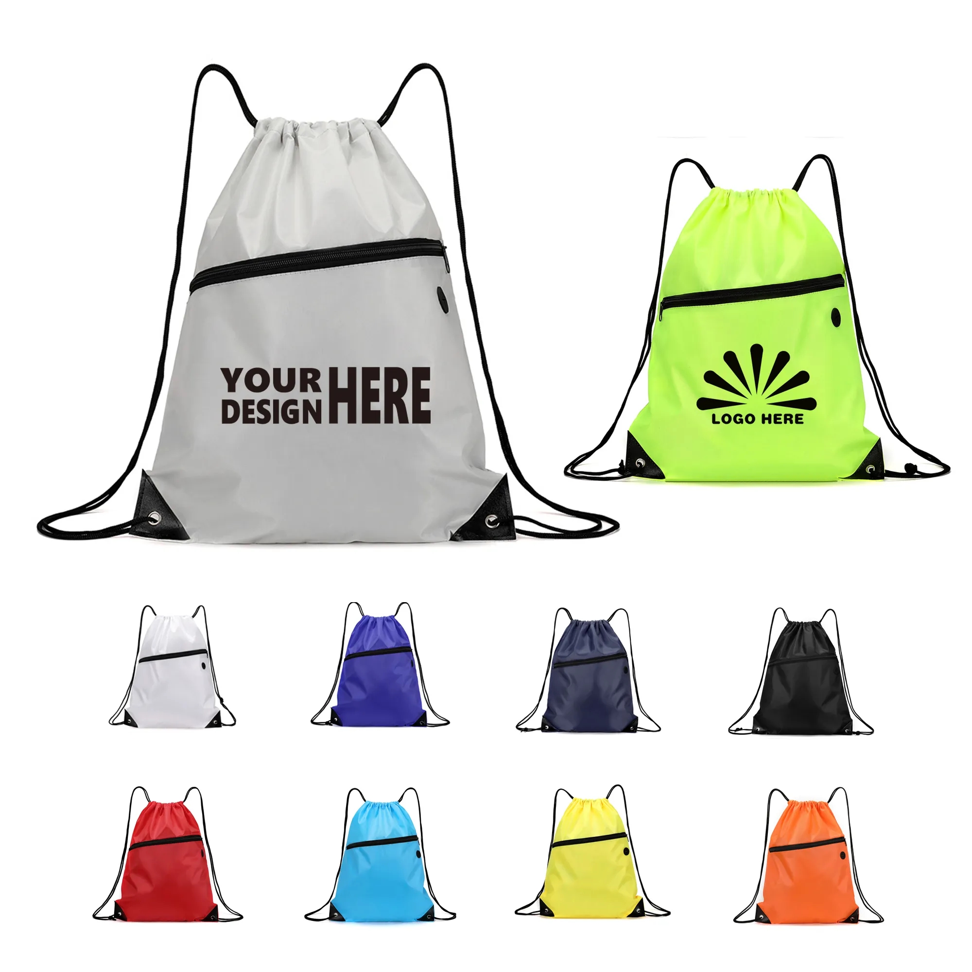 Outdoor Hiking Drawstring Zipper Bag