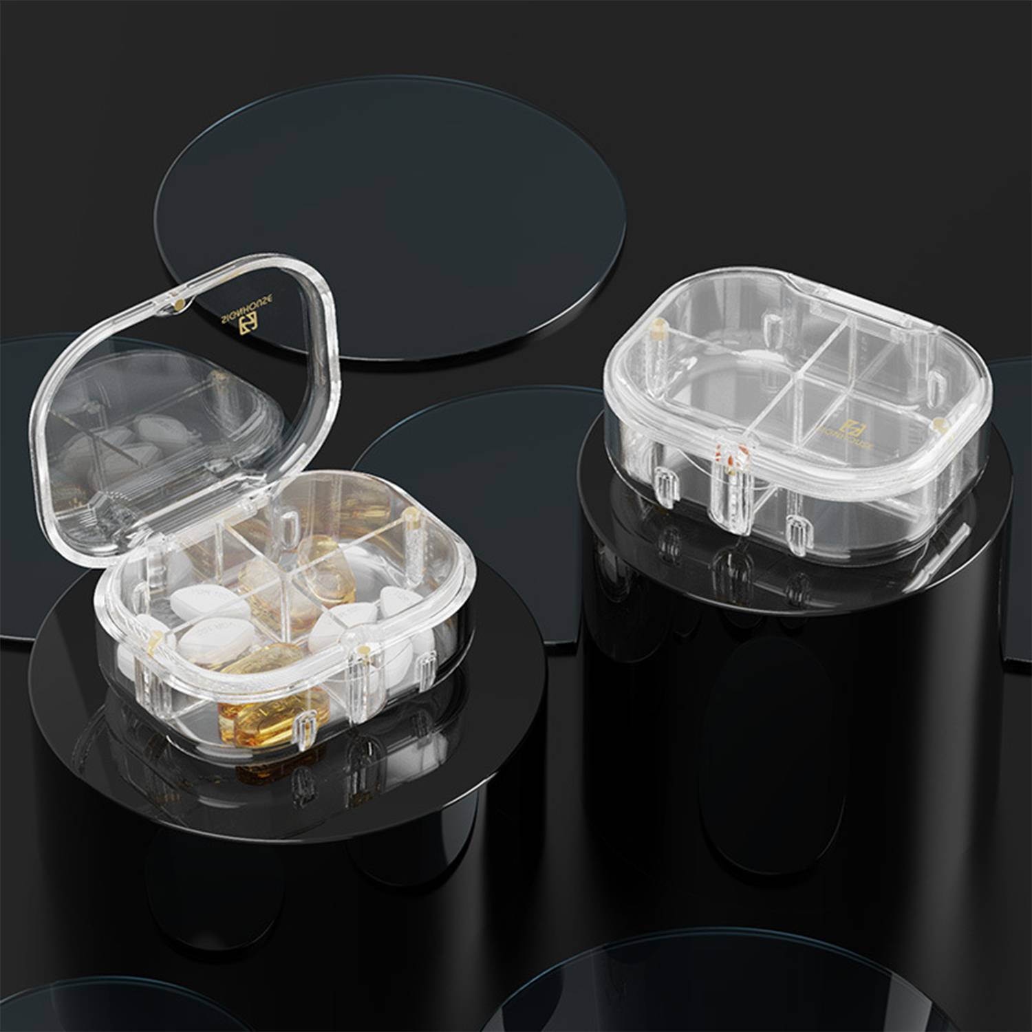 Plastic portable pill case 3