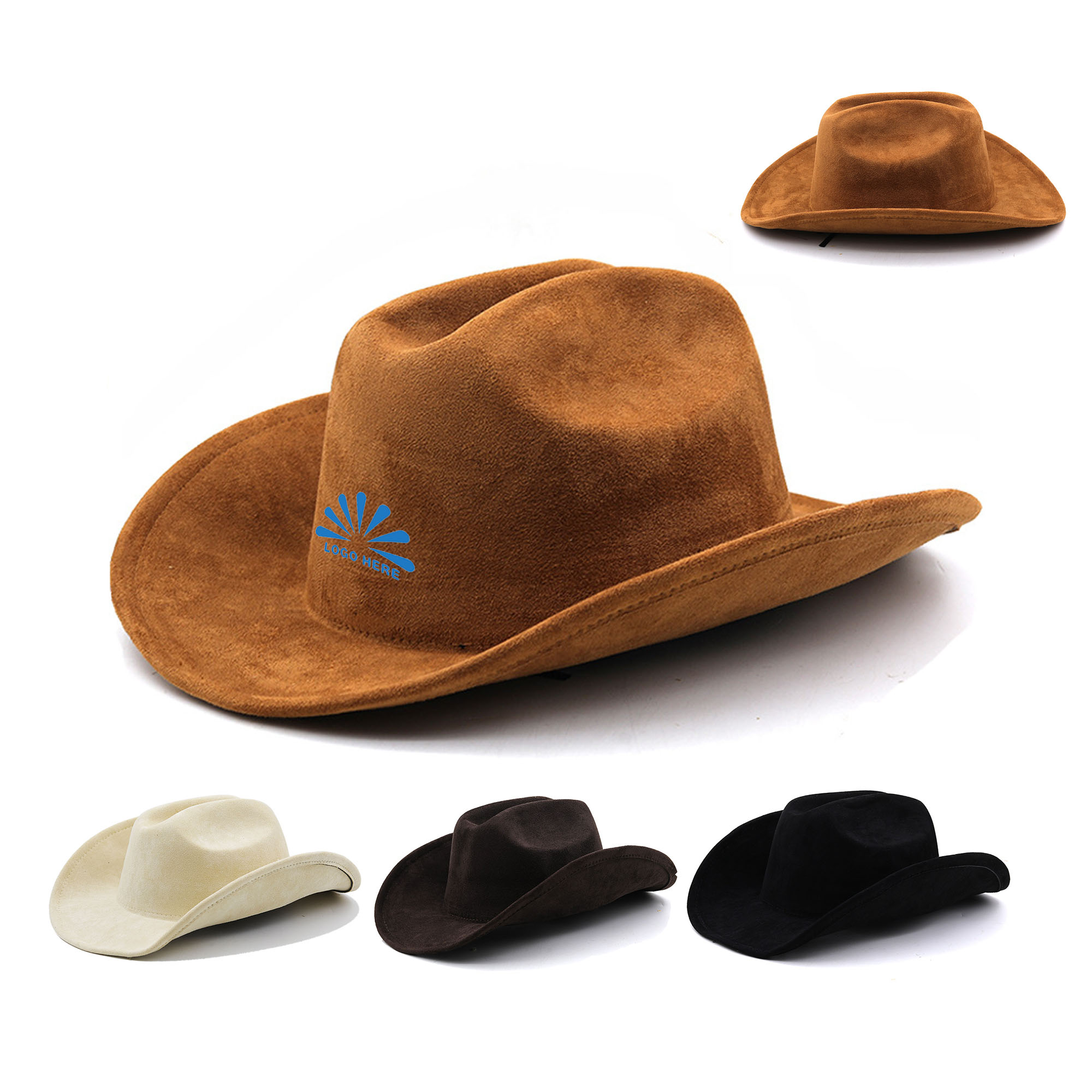 Custom logo suede cowboy hat 2
