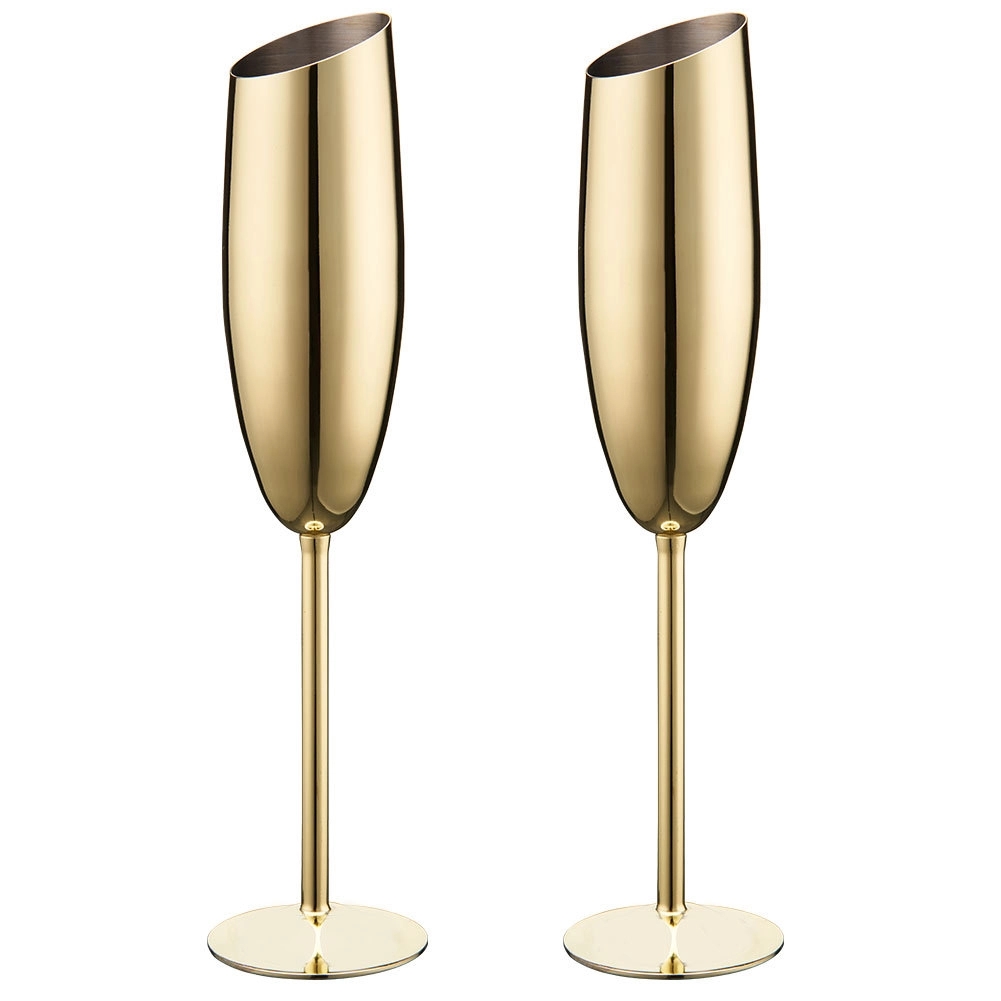 Custom 7 oz Stainless Steel Champagne Flute Glasses 9
