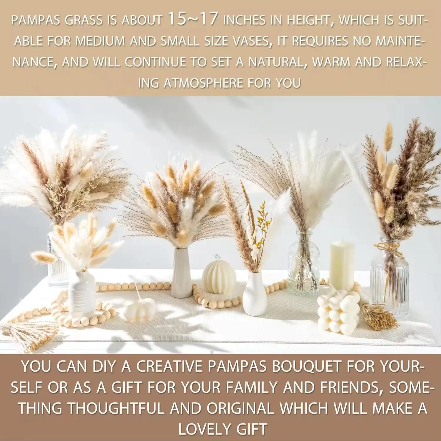 Natural Dried Pampas Grass Boho Home Decorations (100PCS) 6