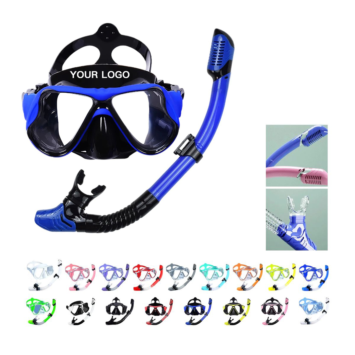 Durable Plastic Snorkel Set for Swimming and Diving 2