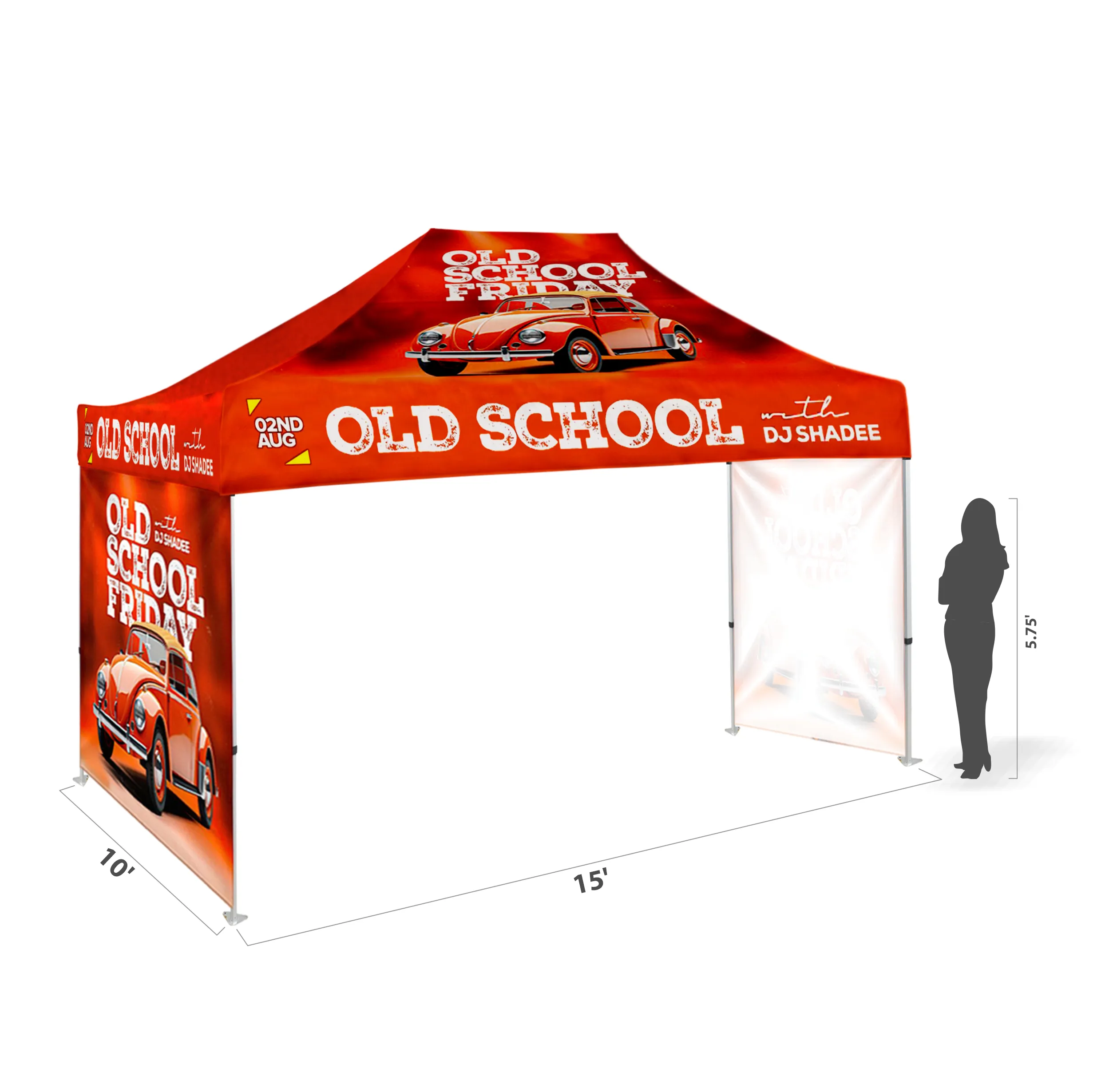 10'x15' Tent Canopy w frame, 2 side full wall 3
