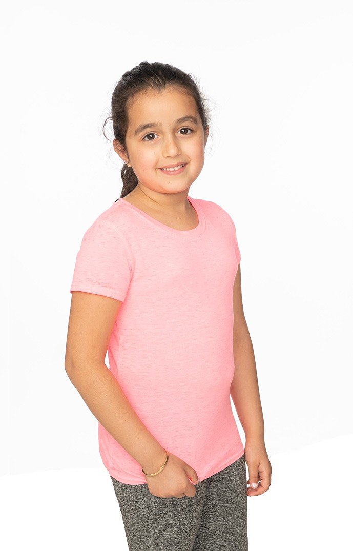 Youth Burnout Wash Short Sleeve Girls Tee 5