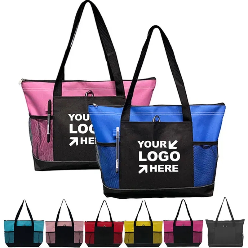 Customized 600D Polyester Zippered Tote Bag 8