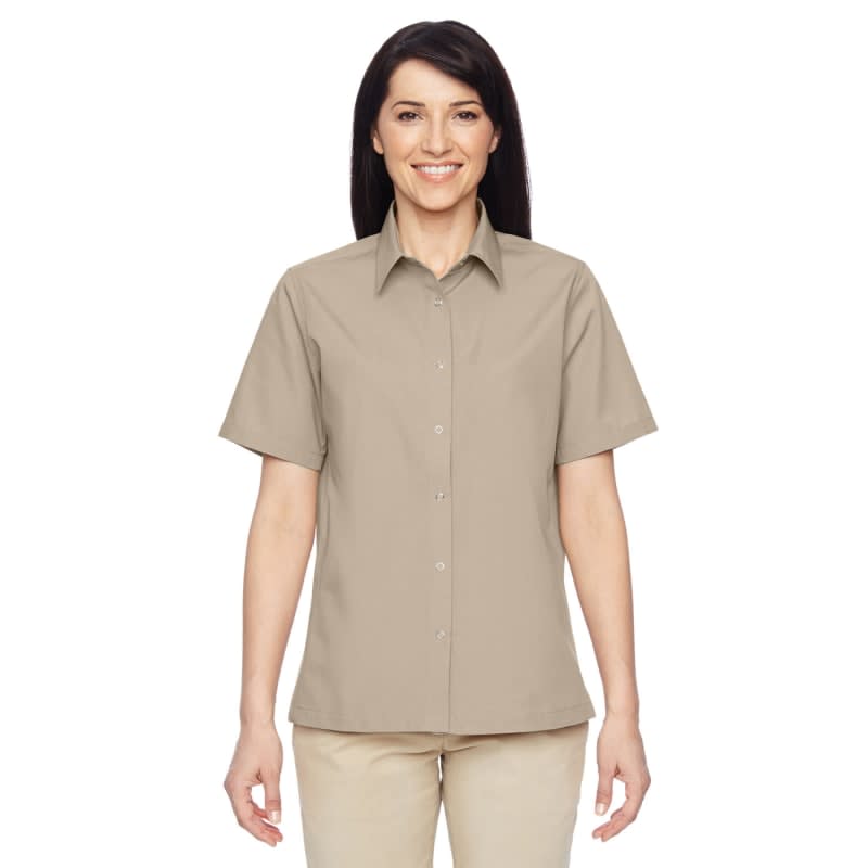 Harriton Ladies' Advantage Snap Closure Short-Sleeve Shirt 4