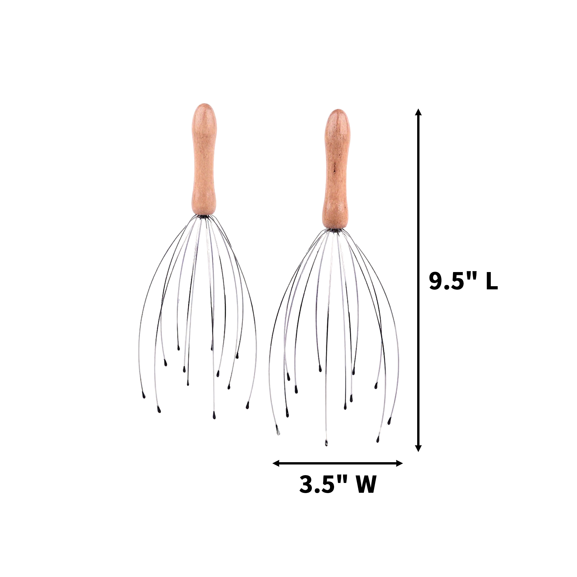 Wood Handle Scalp Massager 9.5 x 3.5" 2