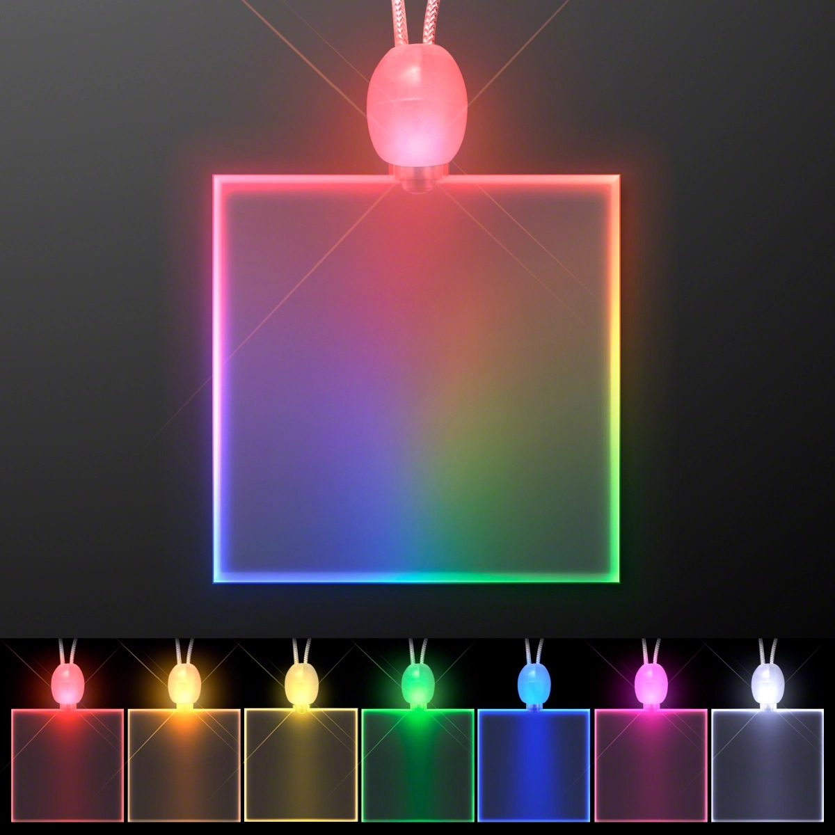 Acrylic light up square necklace 2