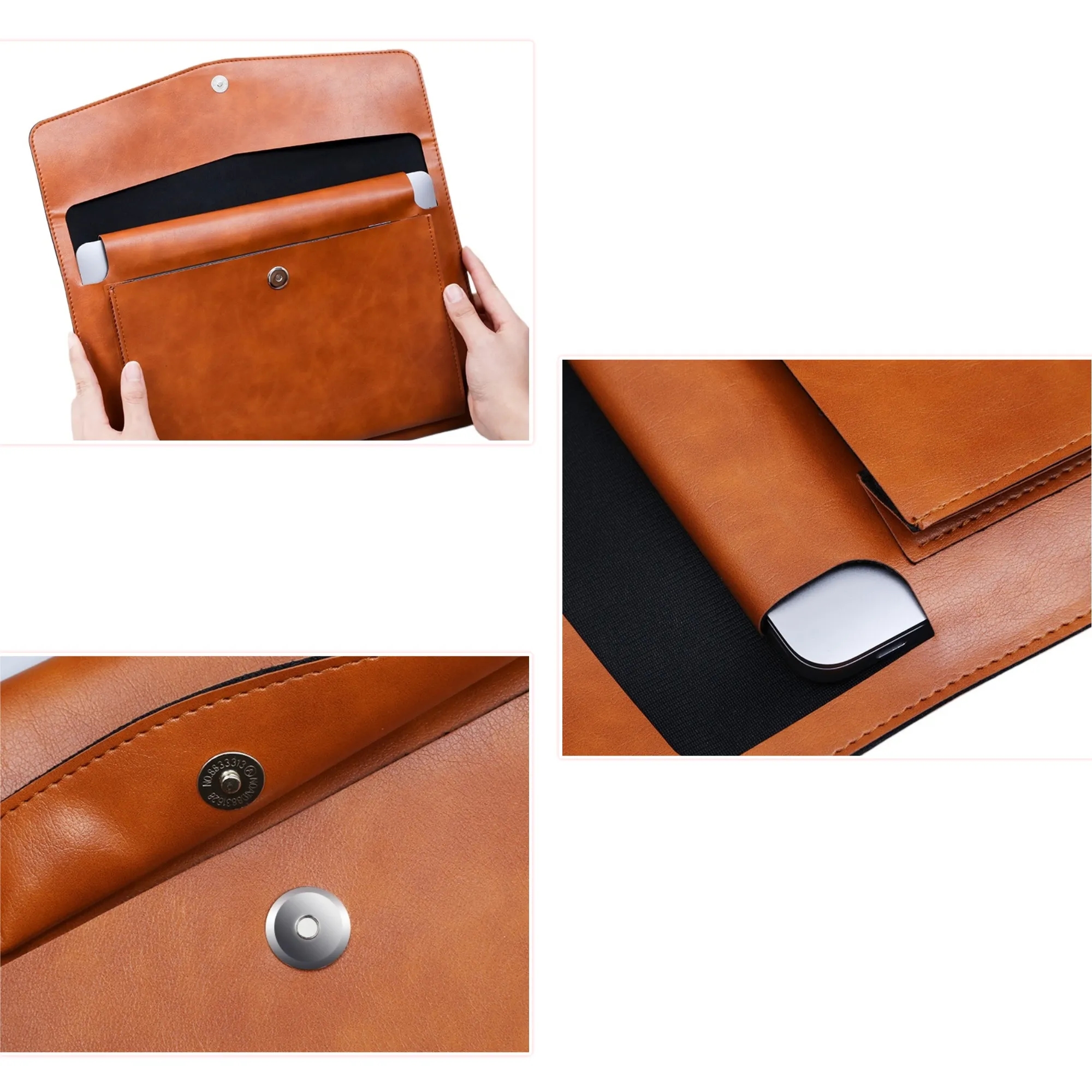 A4 Leather Document Case Double Layer 4
