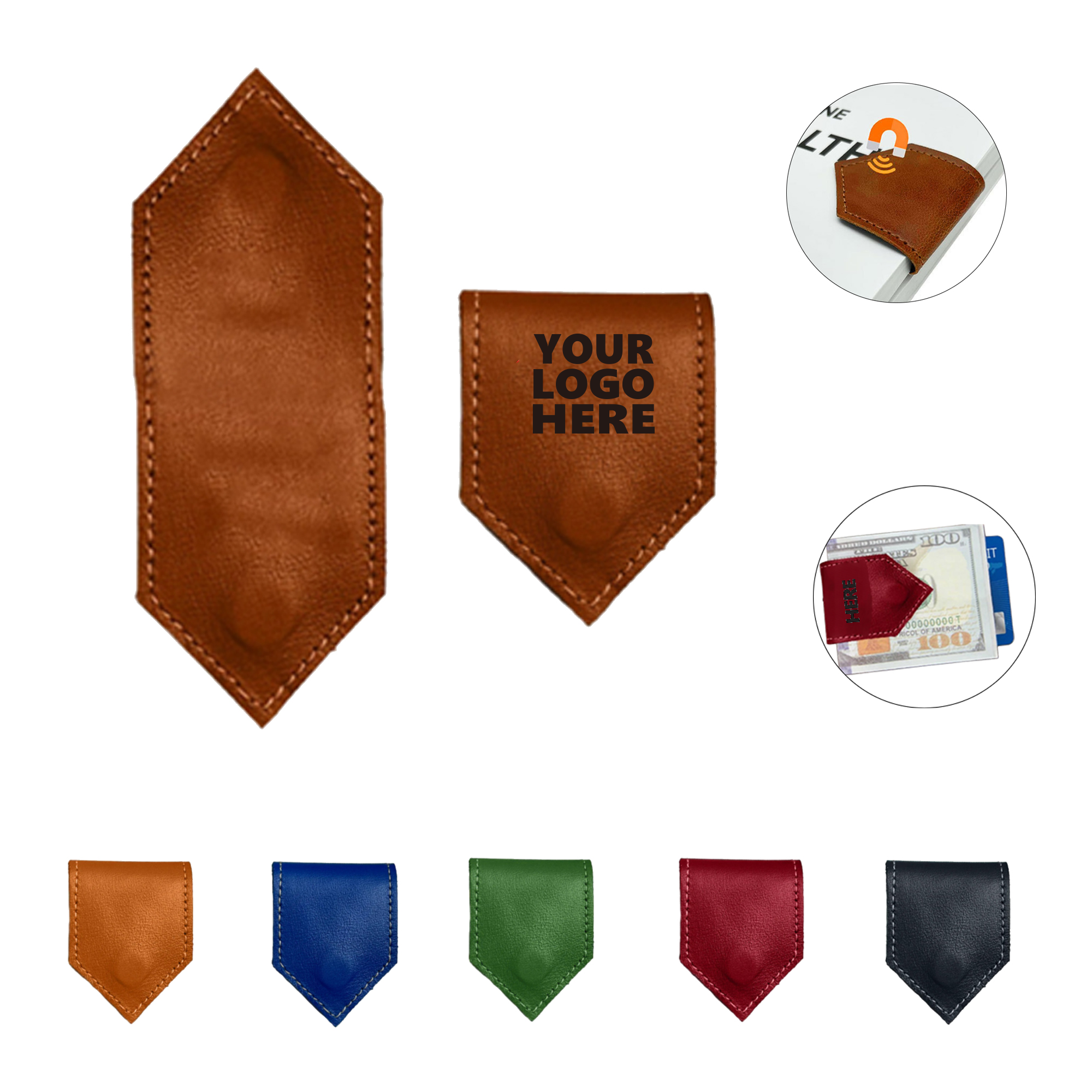 Portable Magnetic Bookmarks with PU Leather Material 1
