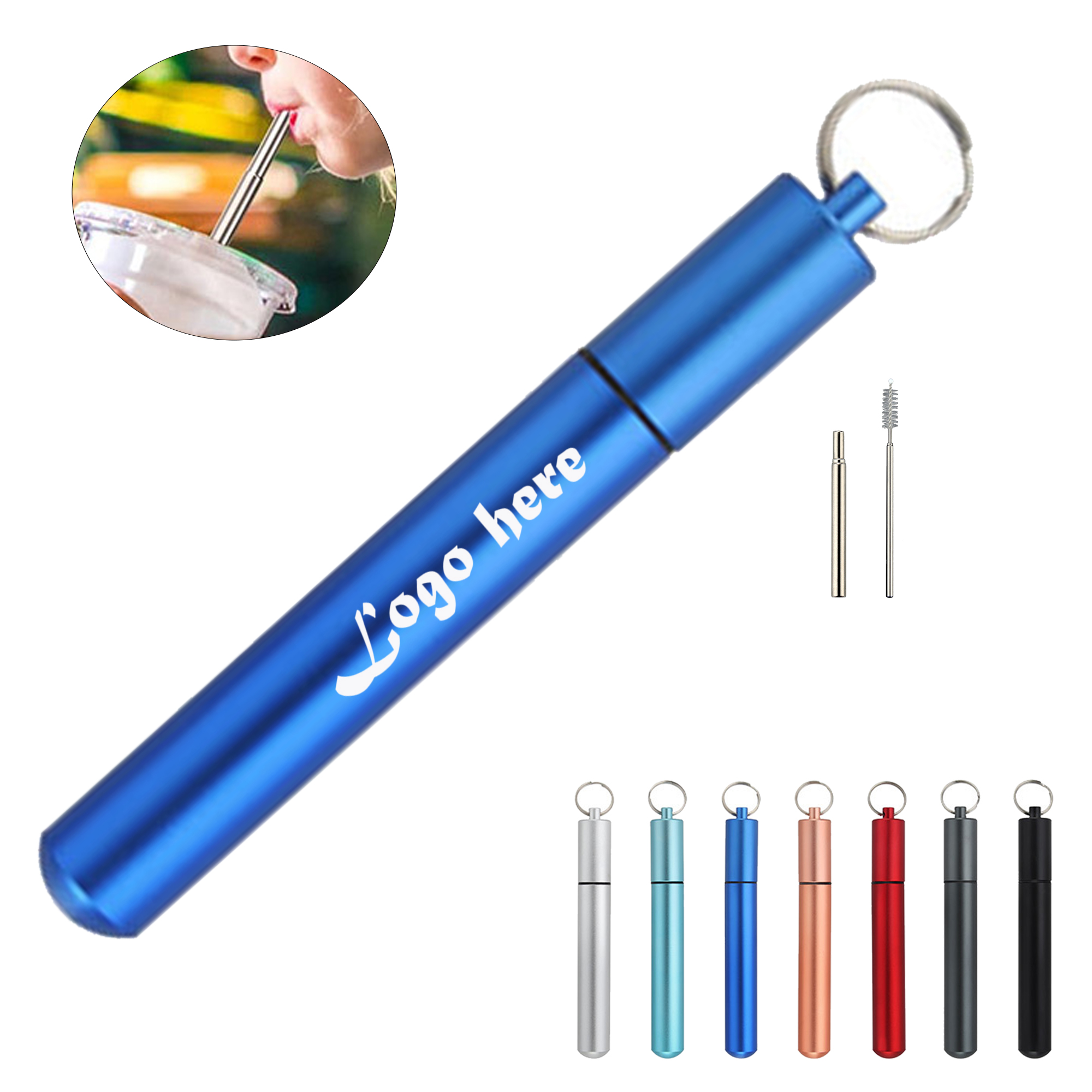 Collapsible Reusable Straw with Case 2